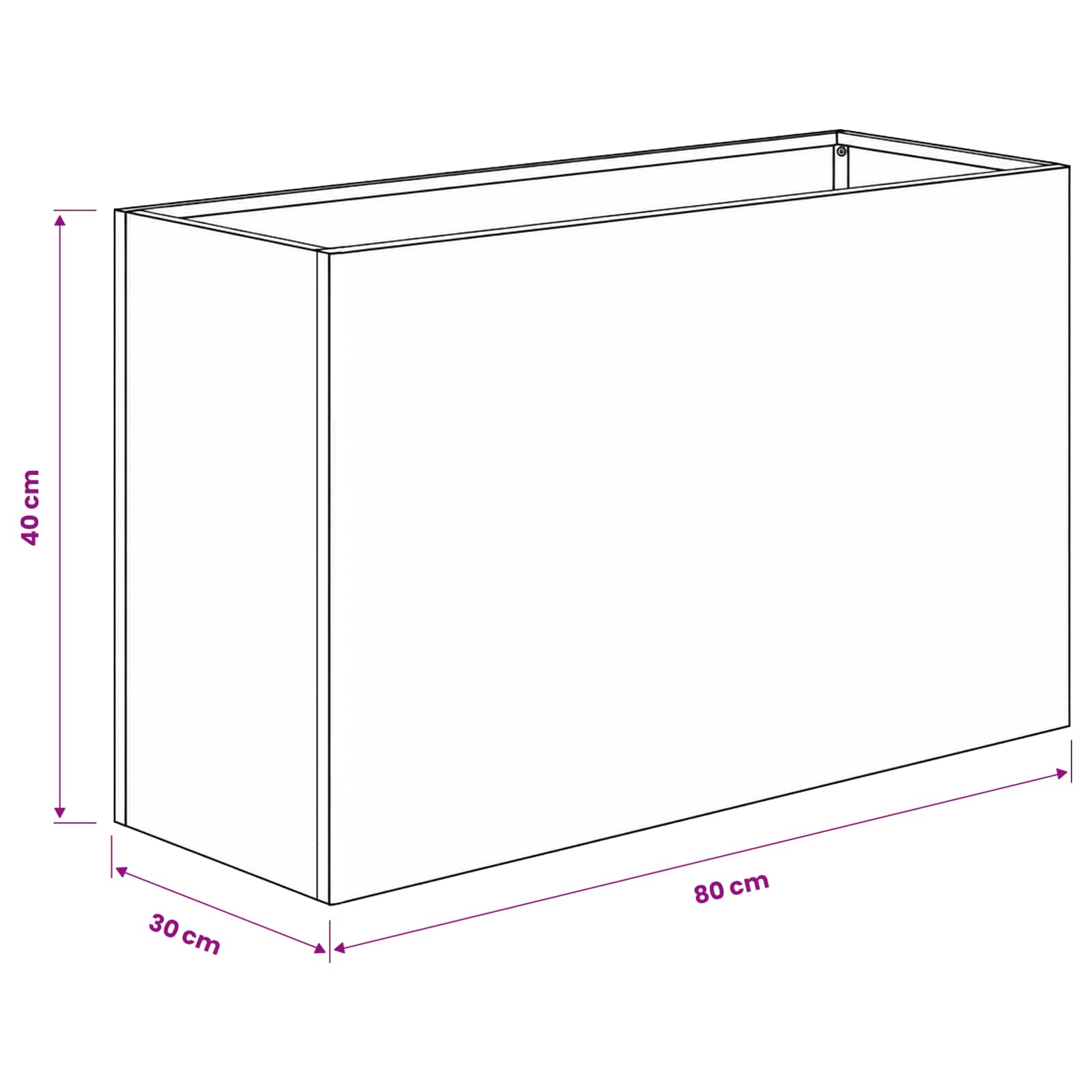 Plantenbak Antraciet 80 x 30 x 40 cm Koudgewalst staal image 7