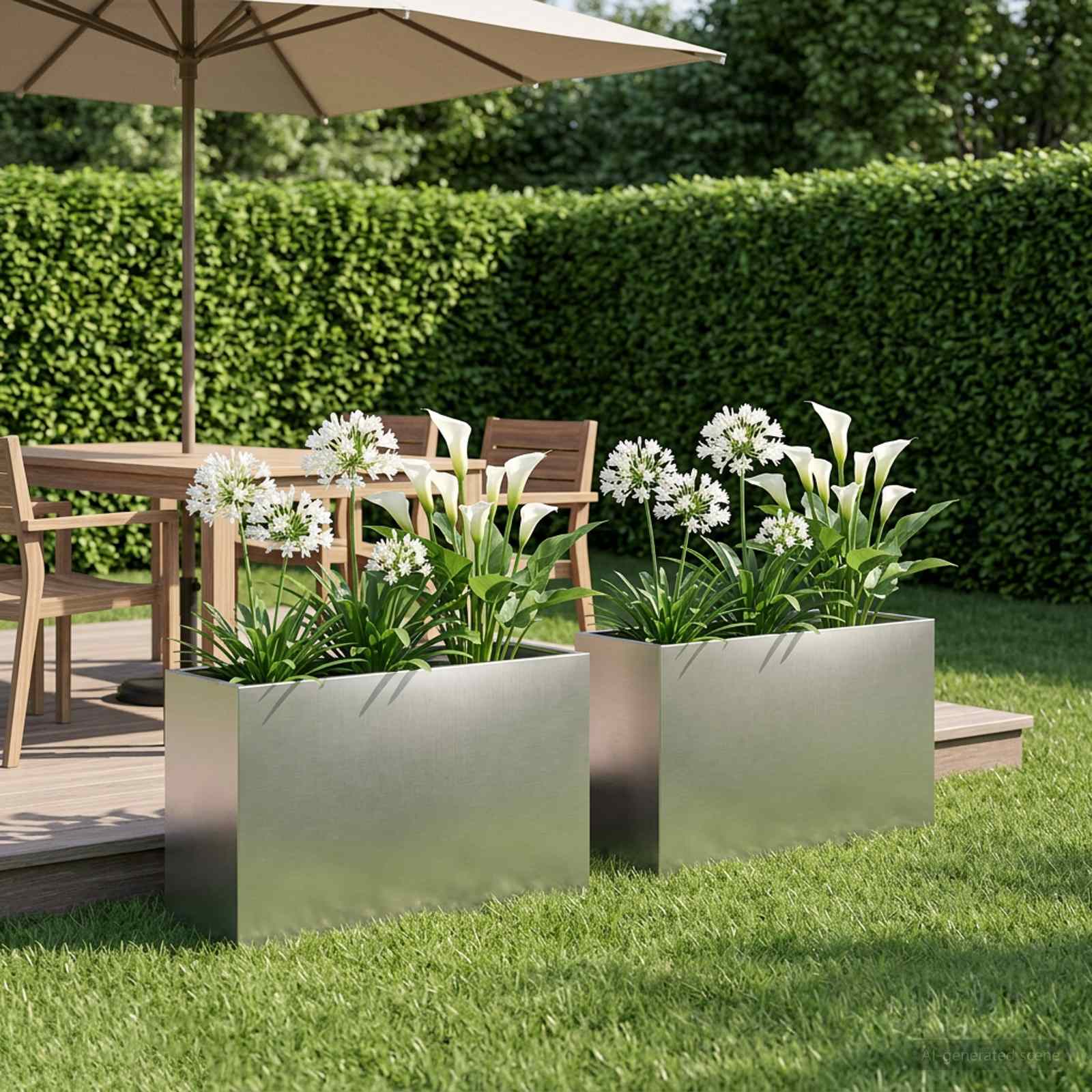 Plantenbak 2 st zilver 80 x 30 x 40 cm Roestvrij staal image 1