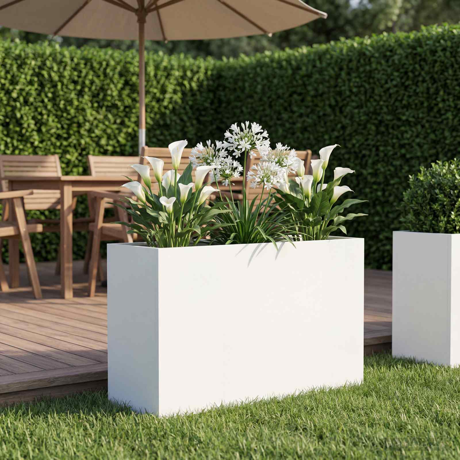 Plantenbak Wit 80 x 30 x 50 cm Koudgewalst staal image 1