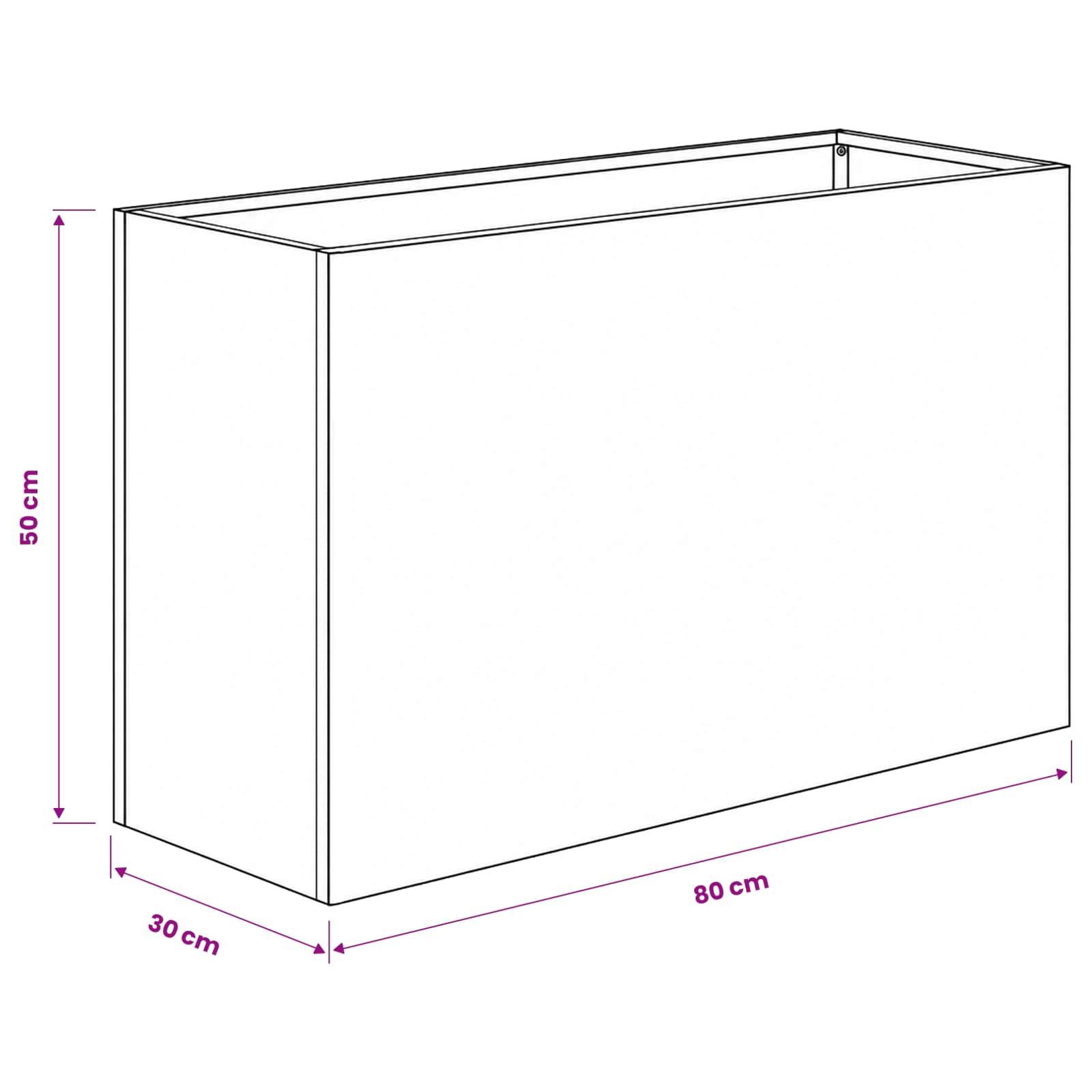 Plantenbak Antraciet 80 x 30 x 50 cm Koudgewalst staal image 7