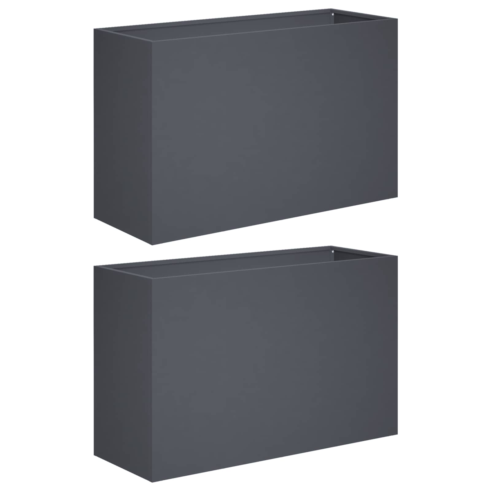 Plantenbak 2 st Antraciet 80 x 30 x 50 cm Koudgewalst staal image 2