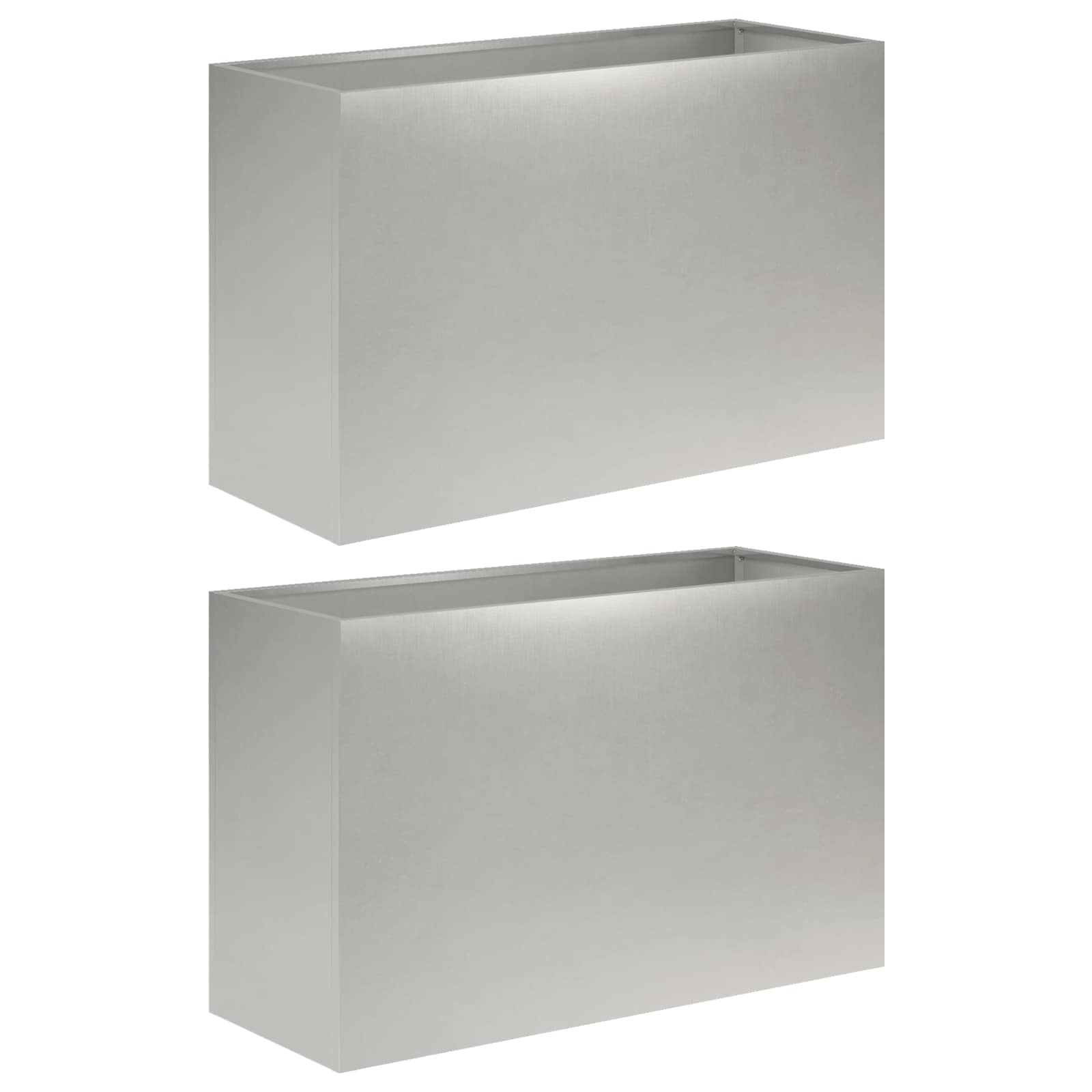 Plantenbak 2 st zilver 80 x 30 x 50 cm Roestvrij staal image 2