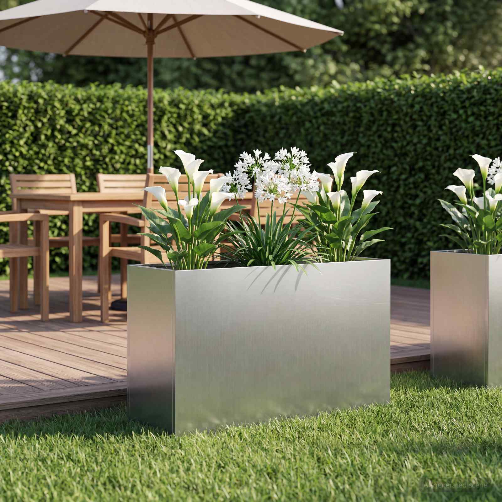 Plantenbak zilver 80 x 30 x 50 cm Gegalvaniseerd staal image 1