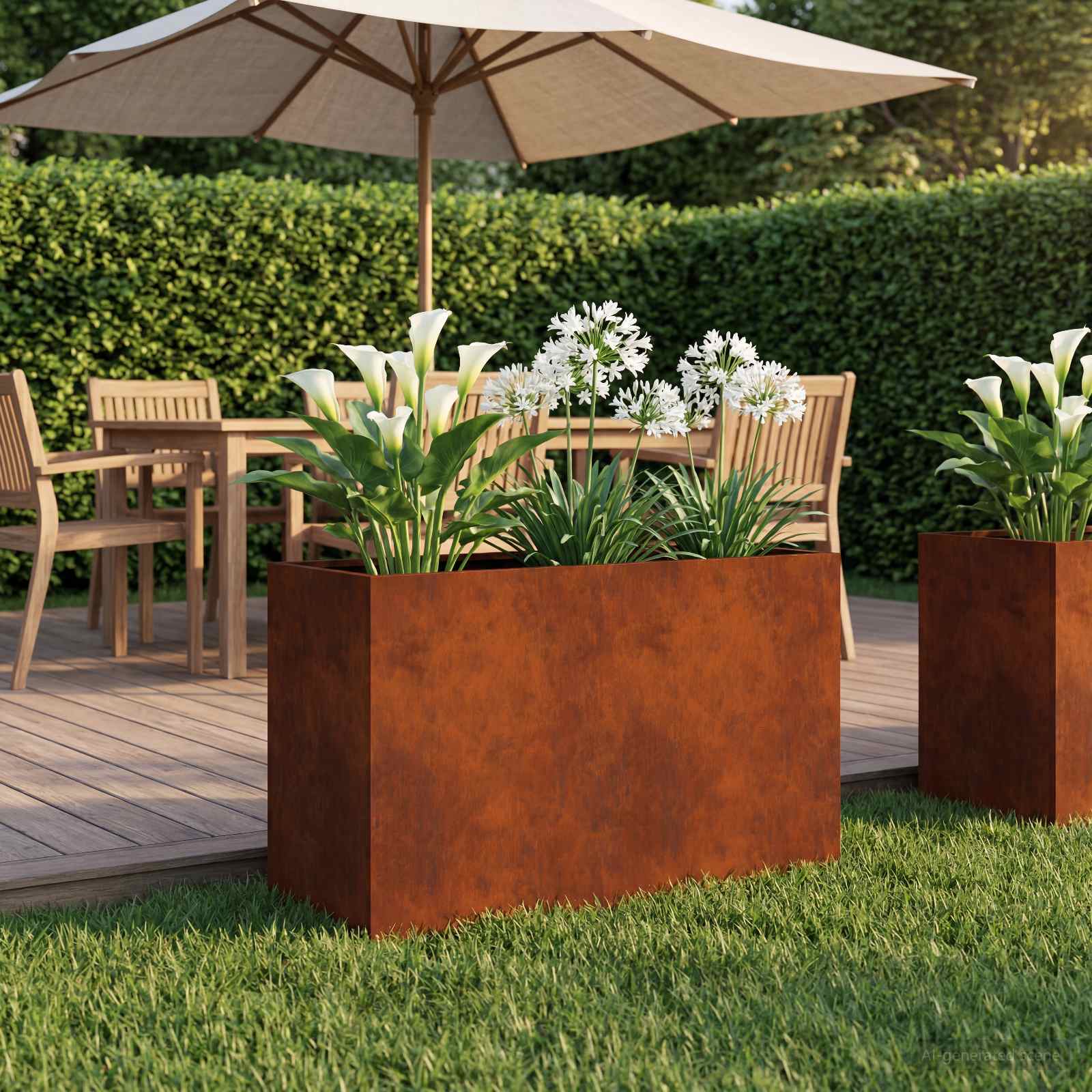 Plantenbak Roestkleurig 80 x 30 x 50 cm weervast staal image 1