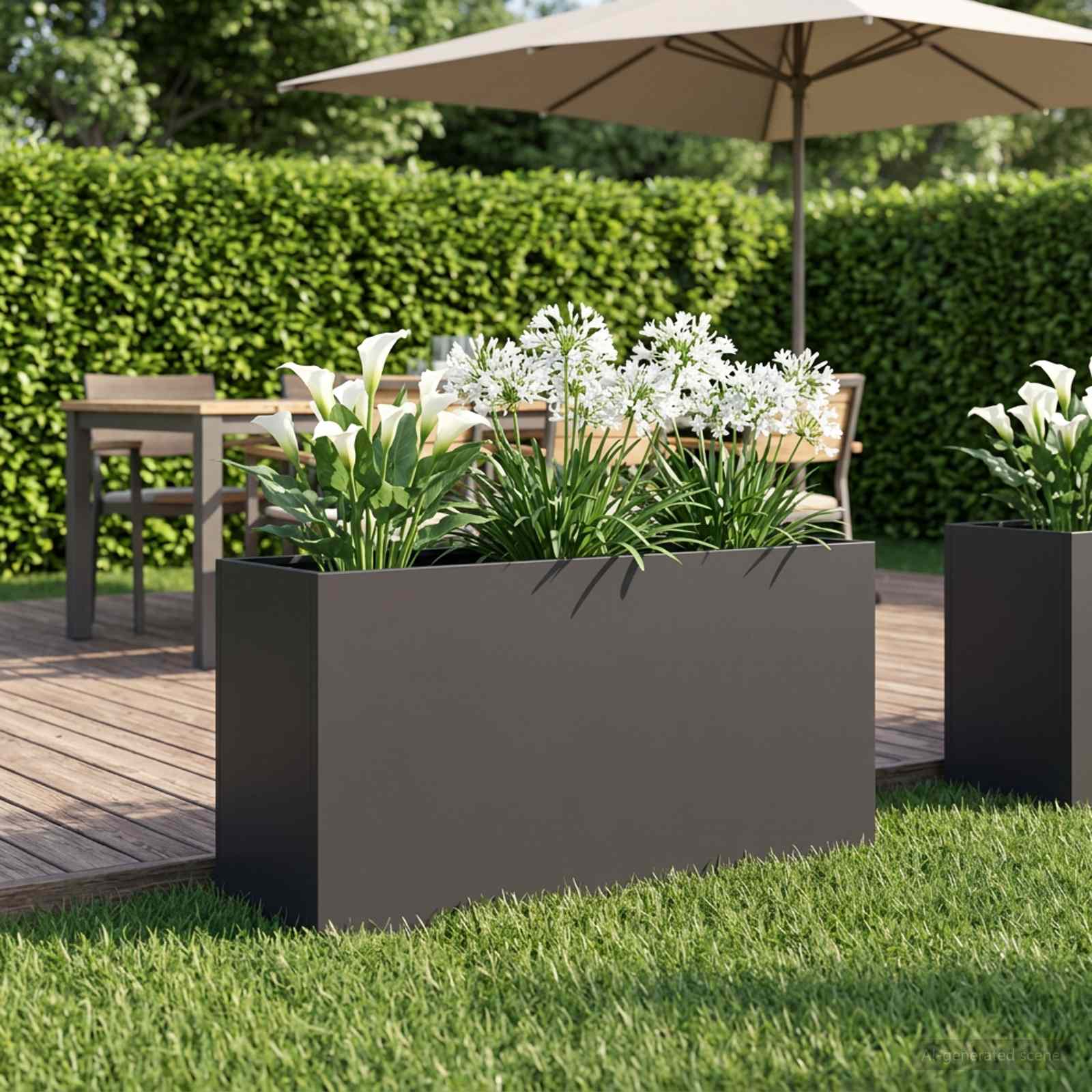 Plantenbak Zwart 100 x 30 x 40 cm Koudgewalst staal image 1