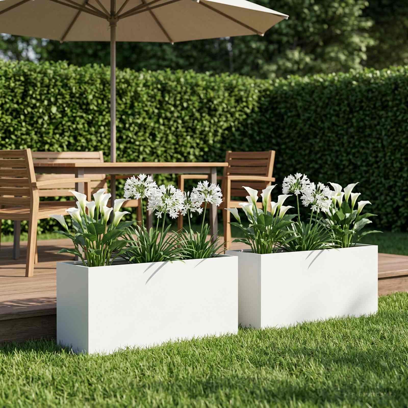 Plantenbak 2 st Wit 100 x 30 x 40 cm Koudgewalst staal image 1