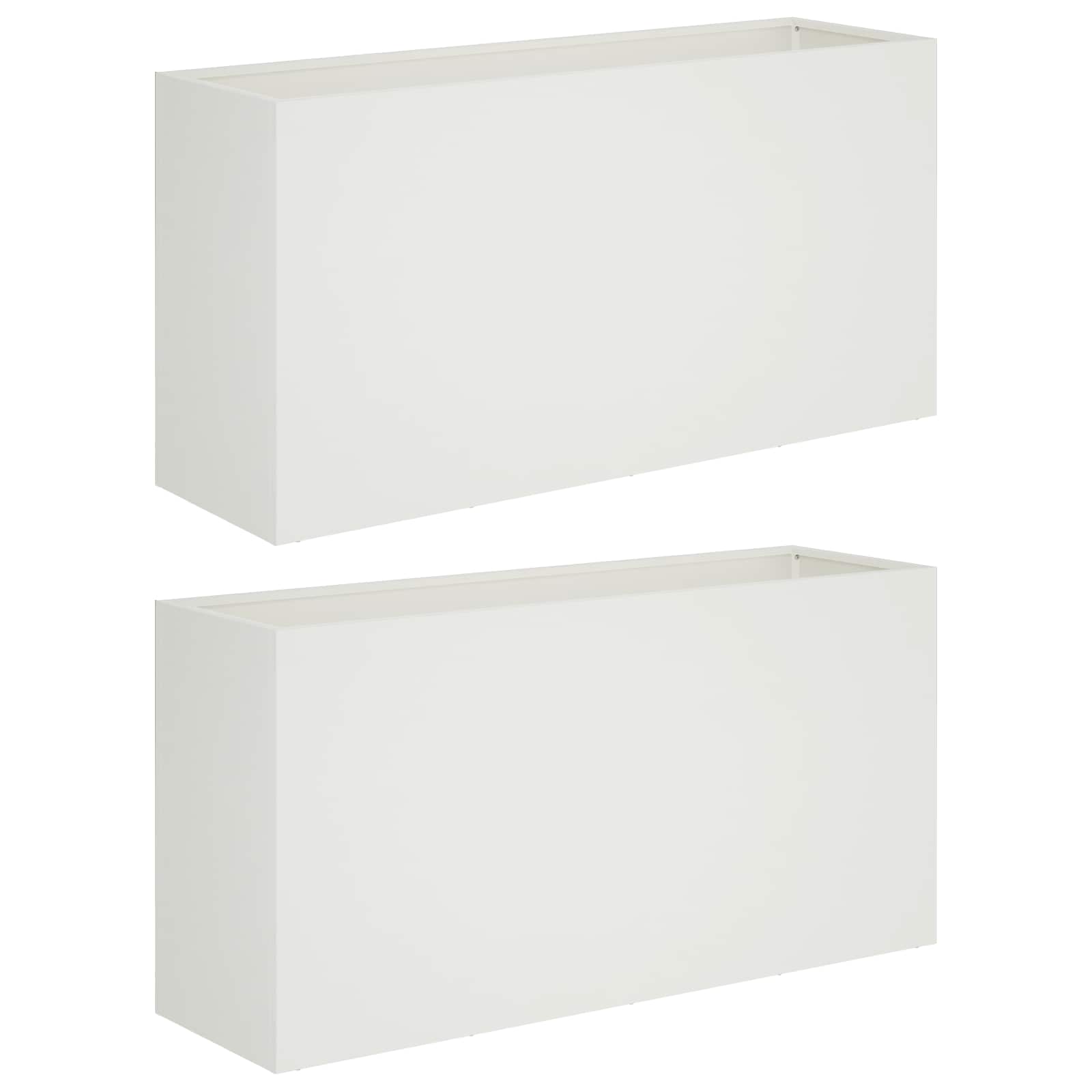 Plantenbak 2 st Wit 100 x 30 x 40 cm Koudgewalst staal image 2