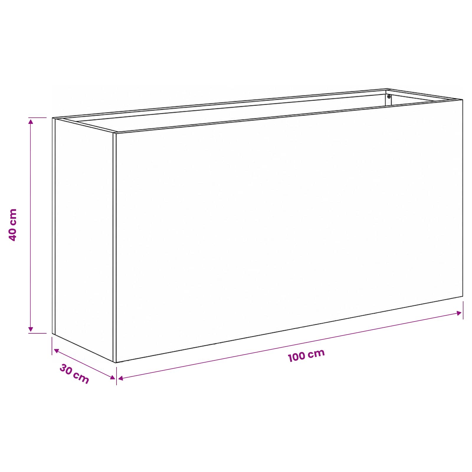 Plantenbak zilver 100 x 30 x 40 cm Roestvrij staal image 7