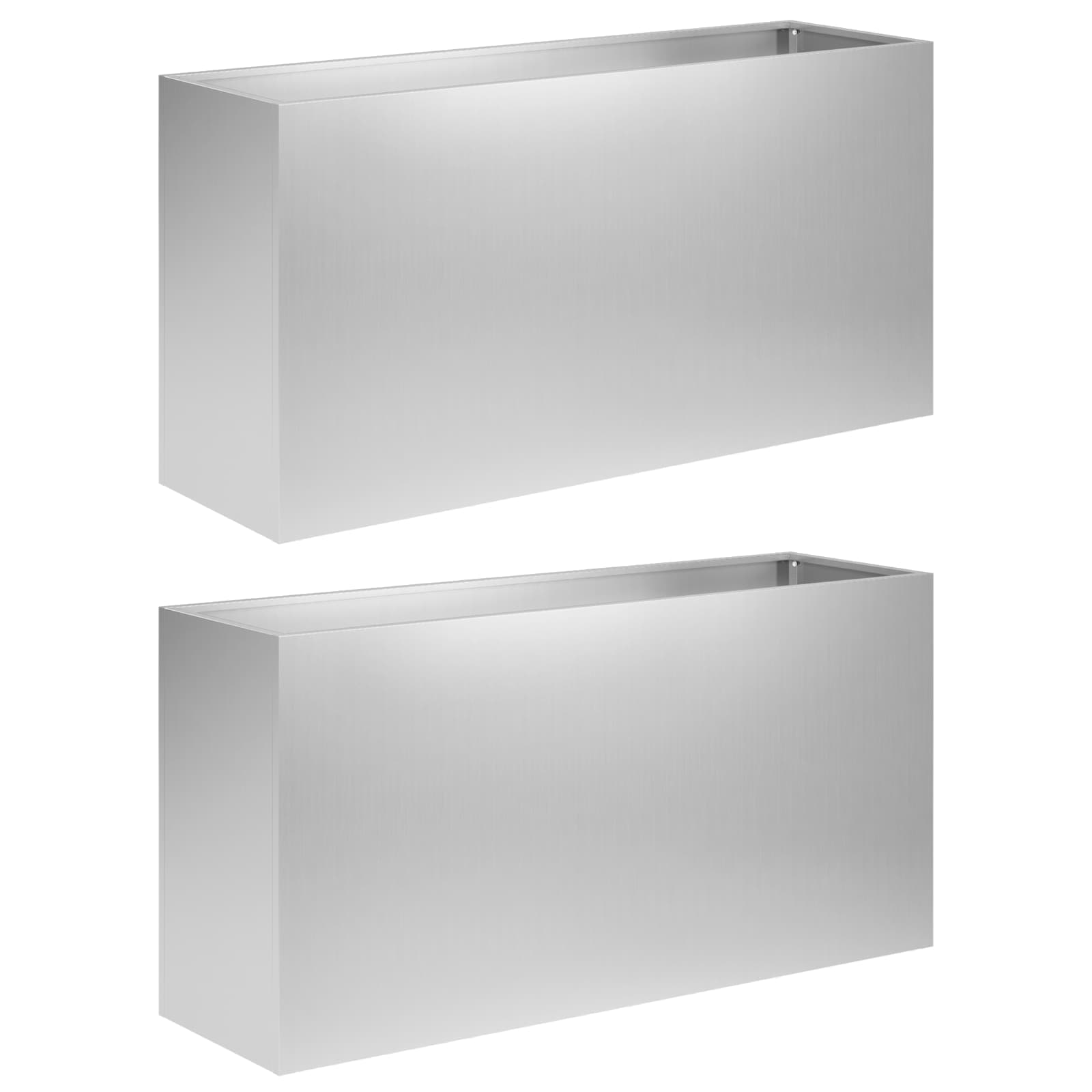Plantenbak 2 st zilver 100 x 30 x 40 cm Gegalvaniseerd staal image 2