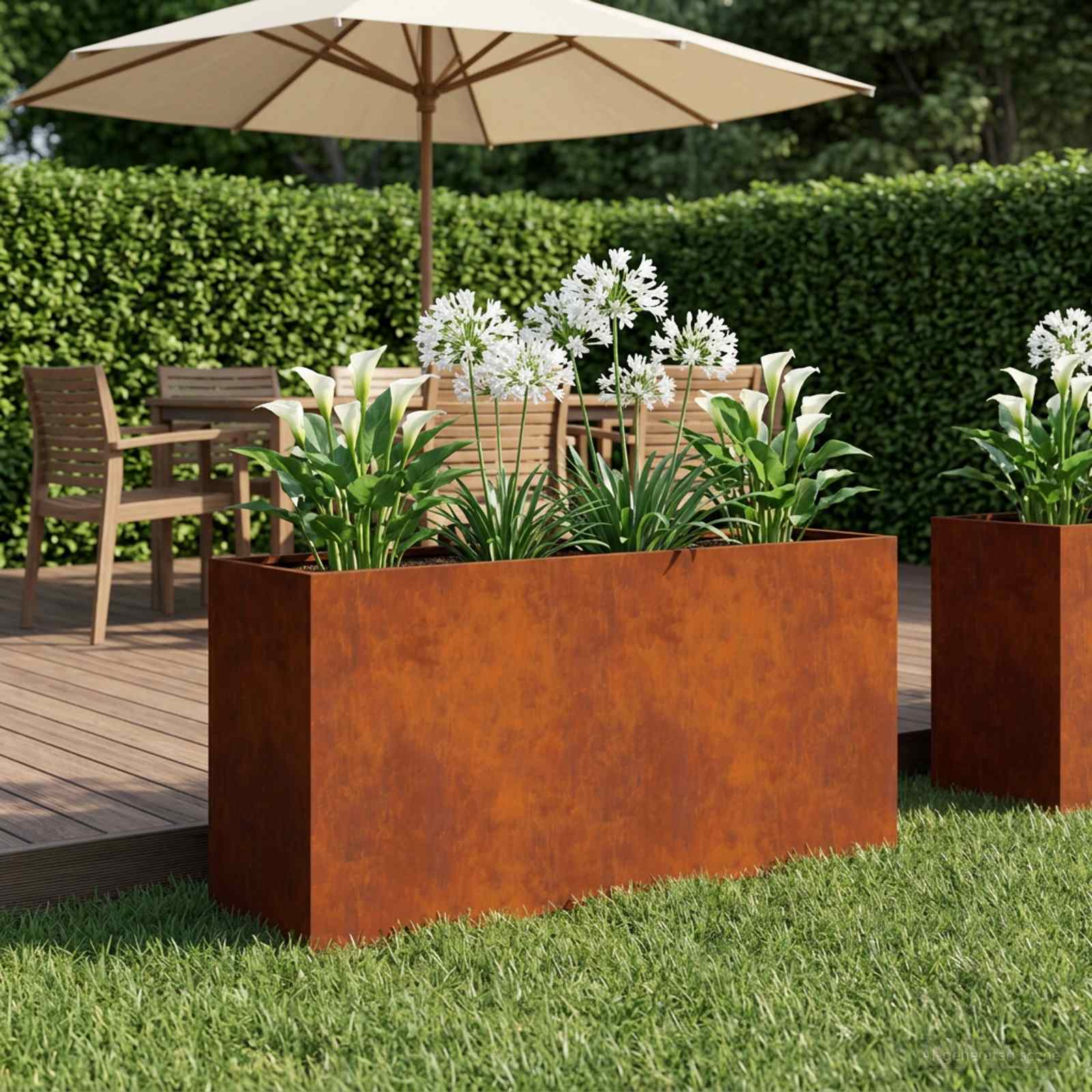 Plantenbak Roestkleurig 100 x 30 x 40 cm weervast staal image 1