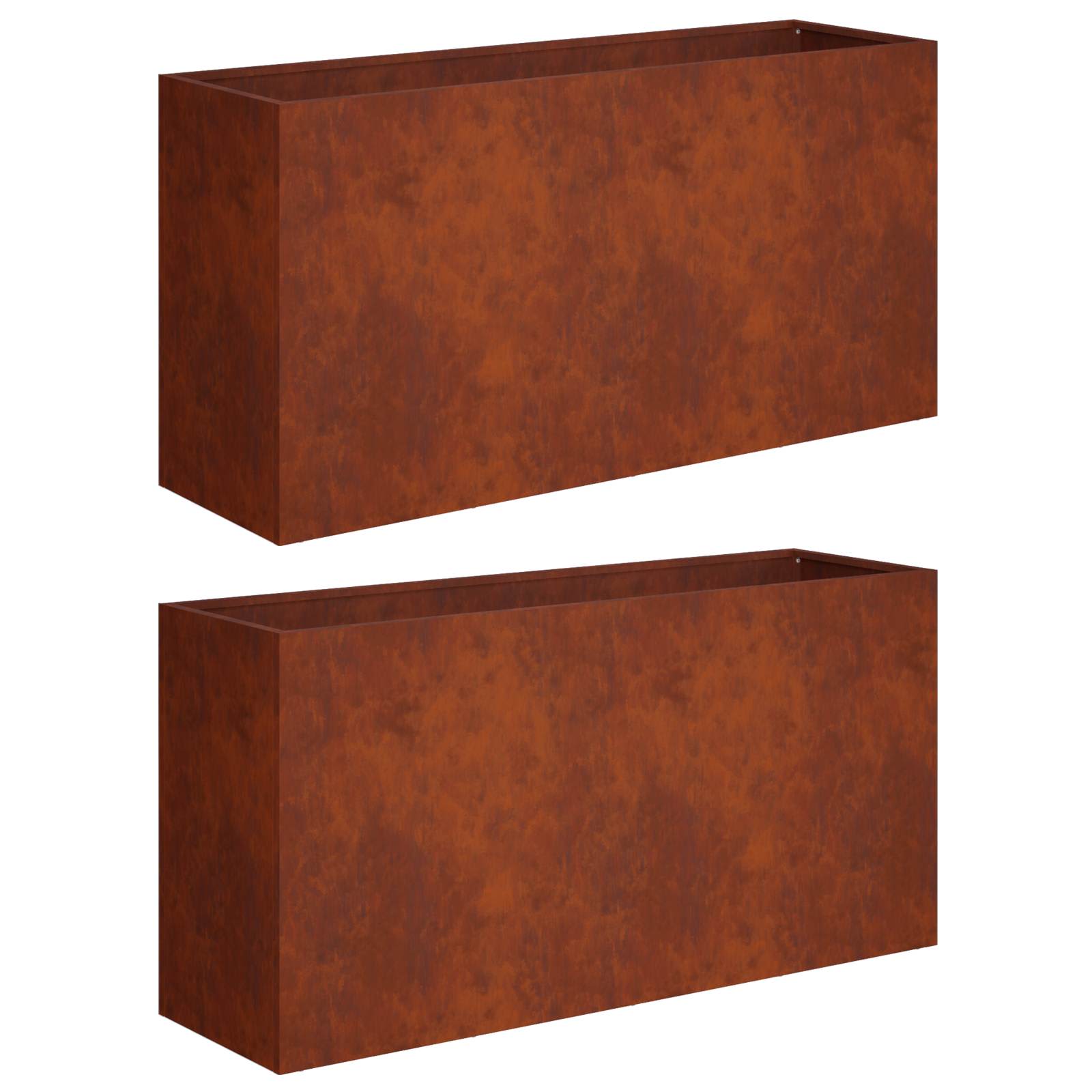Plantenbak 2 st Roestkleurig 100 x 30 x 40 cm weervast staal image 2