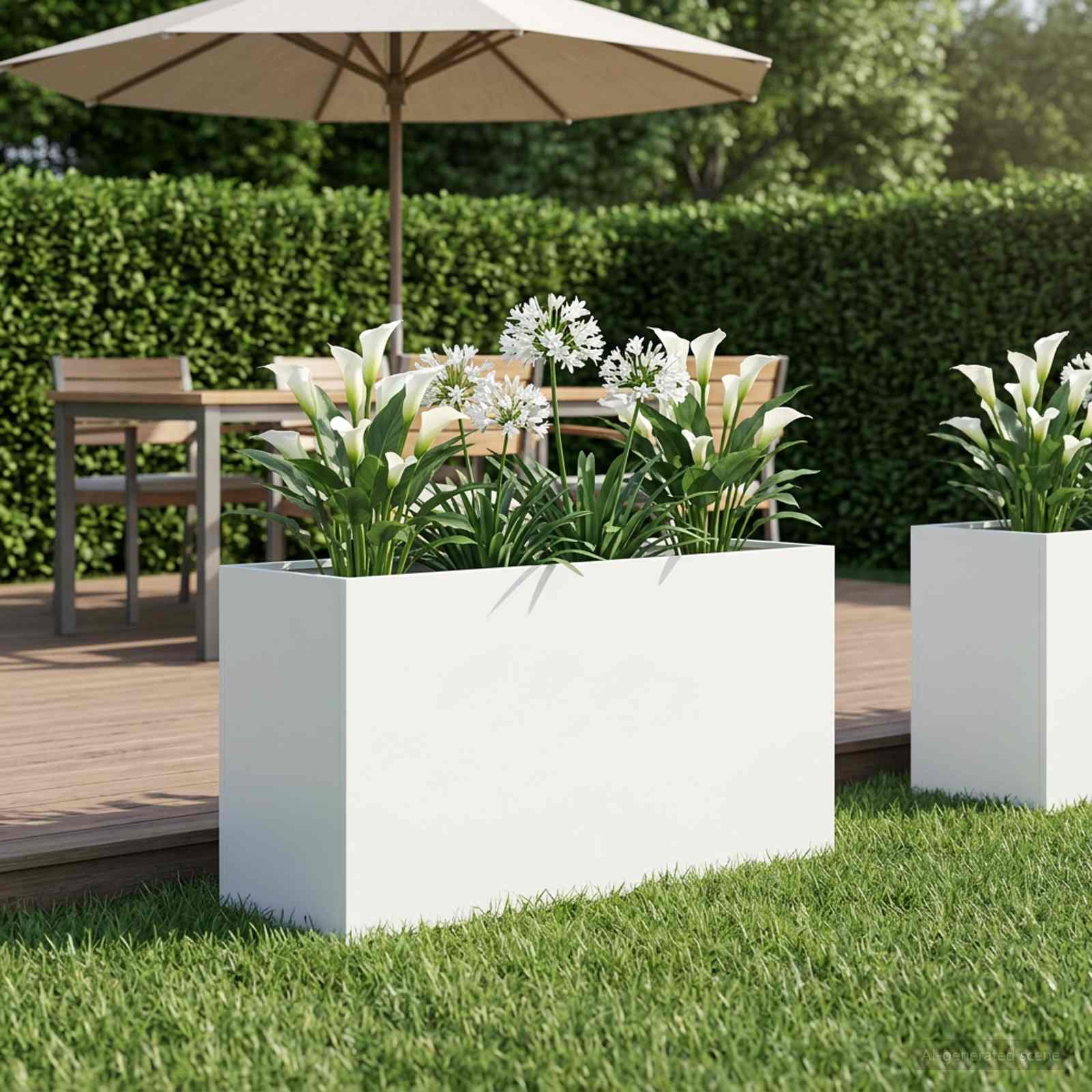 Plantenbak Wit 100 x 30 x 50 cm Koudgewalst staal image 1