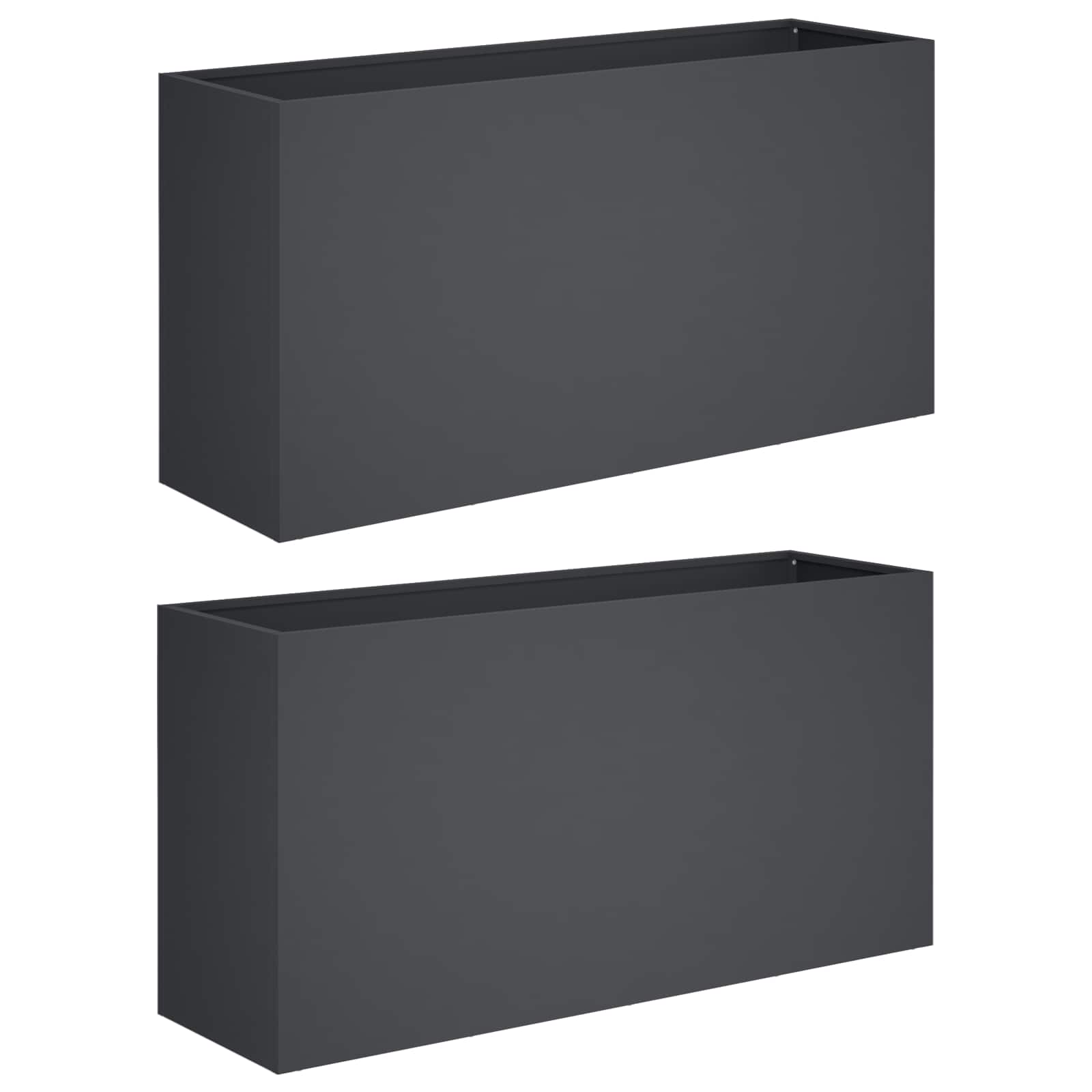 Plantenbak 2 st Antraciet 100 x 30 x 50 cm Koudgewalst staal image 2