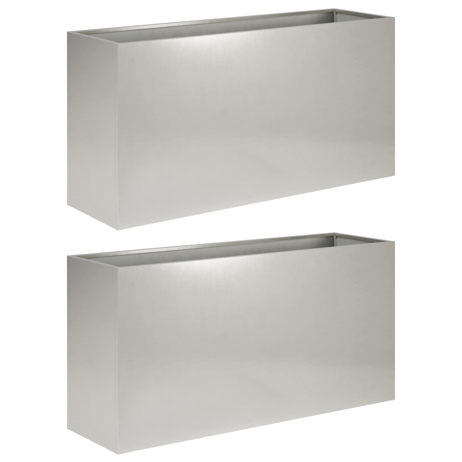Plantenbak 2 st zilver 100 x 30 x 50 cm Roestvrij staal image 2