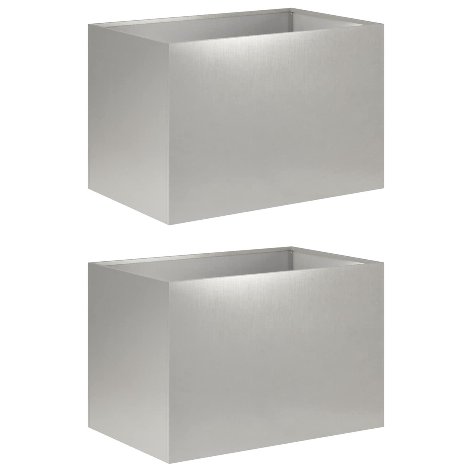 Plantenbak 2 st zilver 50 x 40 x 40 cm Roestvrij staal image 2