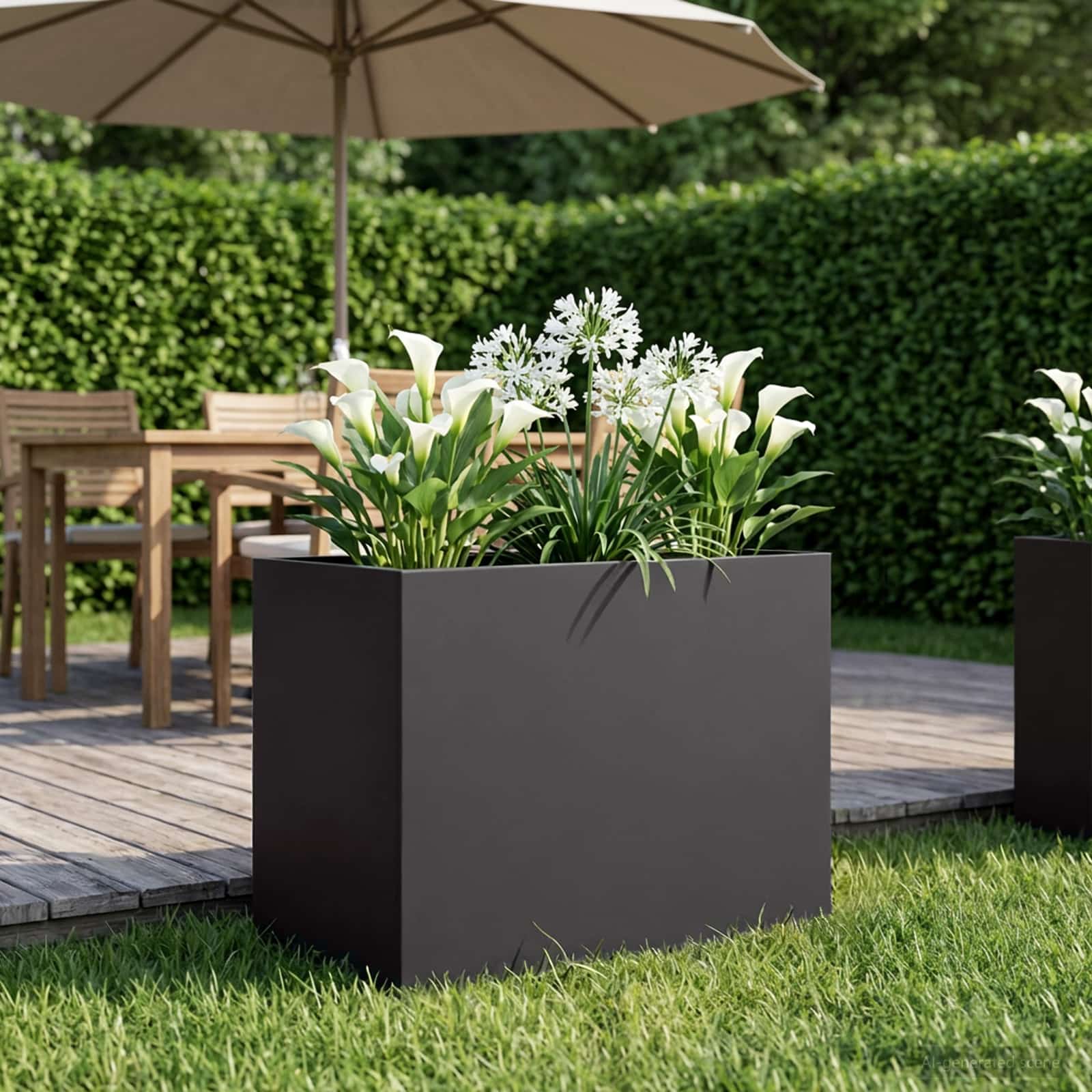 Plantenbak Zwart 50 x 40 x 50 cm Koudgewalst staal image 1