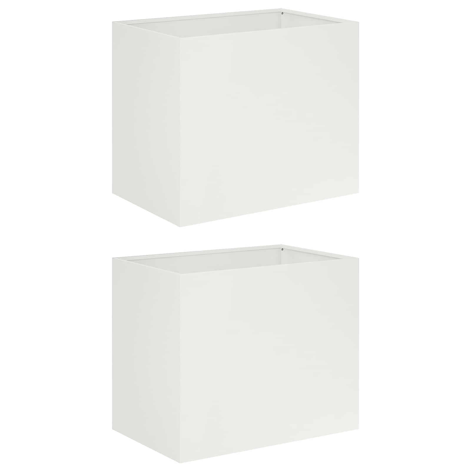 Plantenbak 2 st Wit 50 x 40 x 50 cm Koudgewalst staal image 2