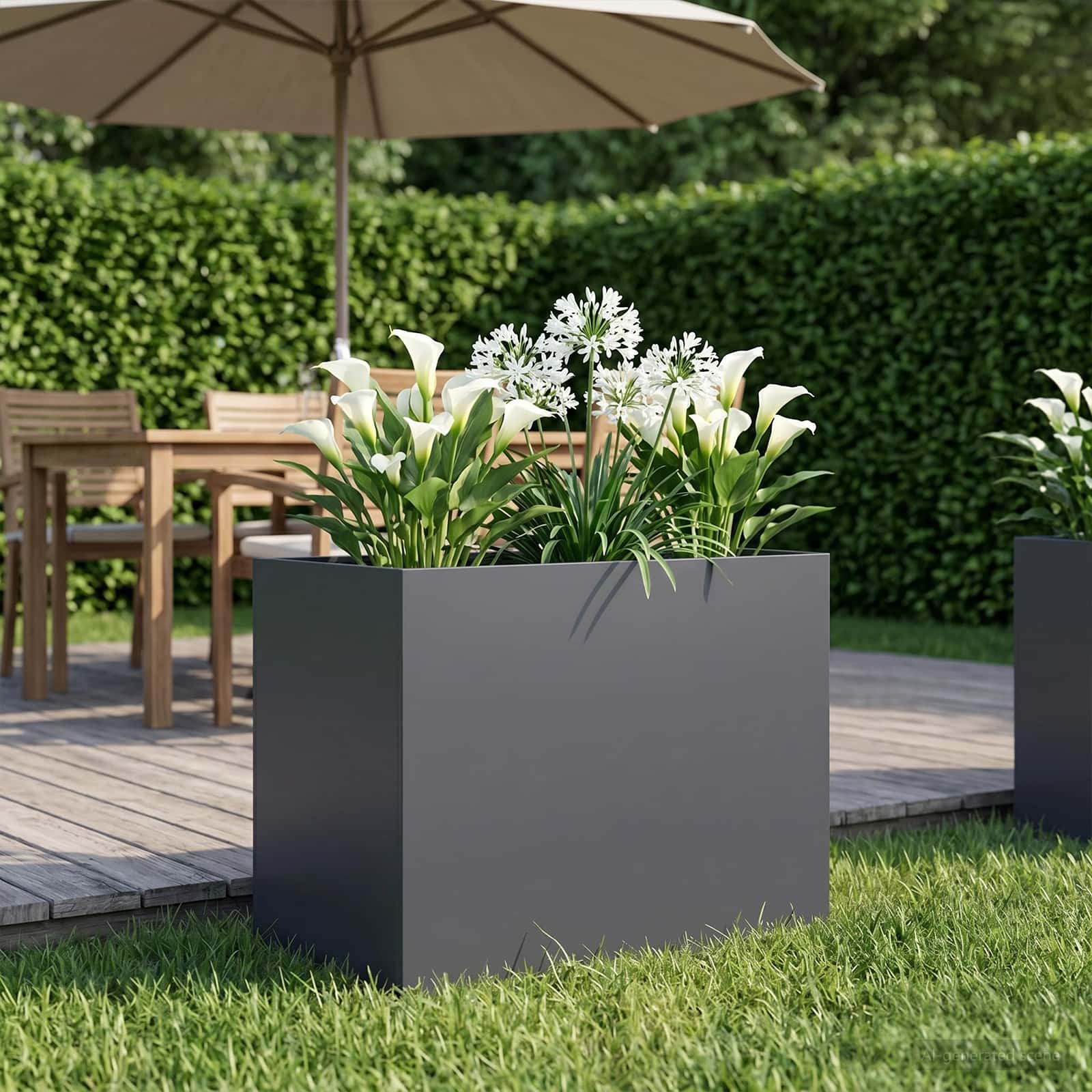 Plantenbak Antraciet 50 x 40 x 50 cm Koudgewalst staal image 1