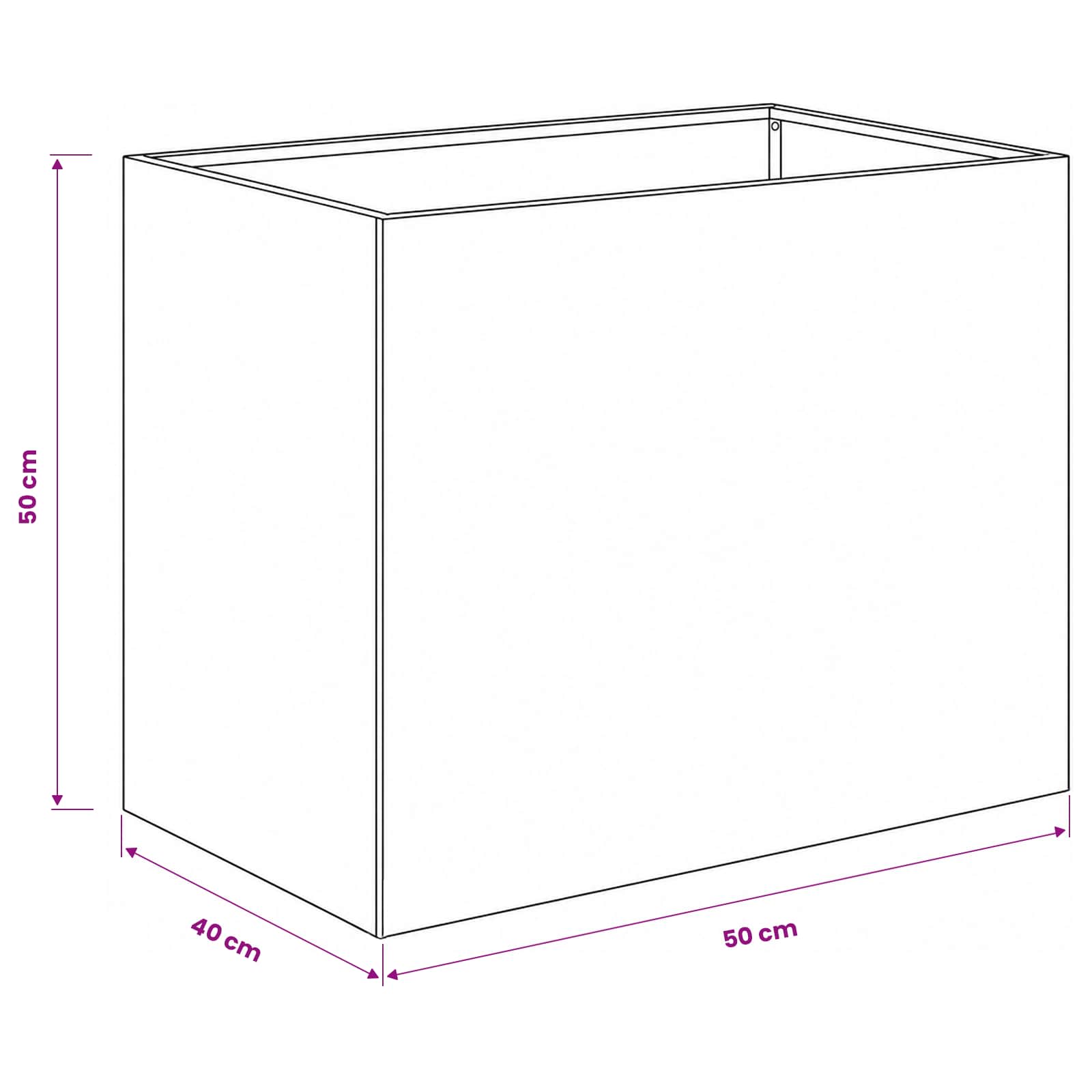 Plantenbak Antraciet 50 x 40 x 50 cm Koudgewalst staal image 7