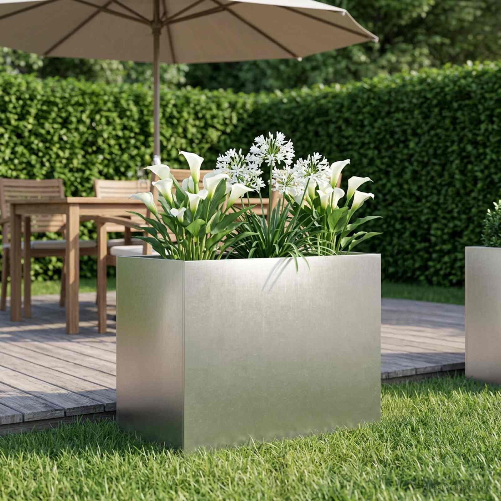 Plantenbak zilver 50 x 40 x 50 cm Roestvrij staal – afbeelding 1