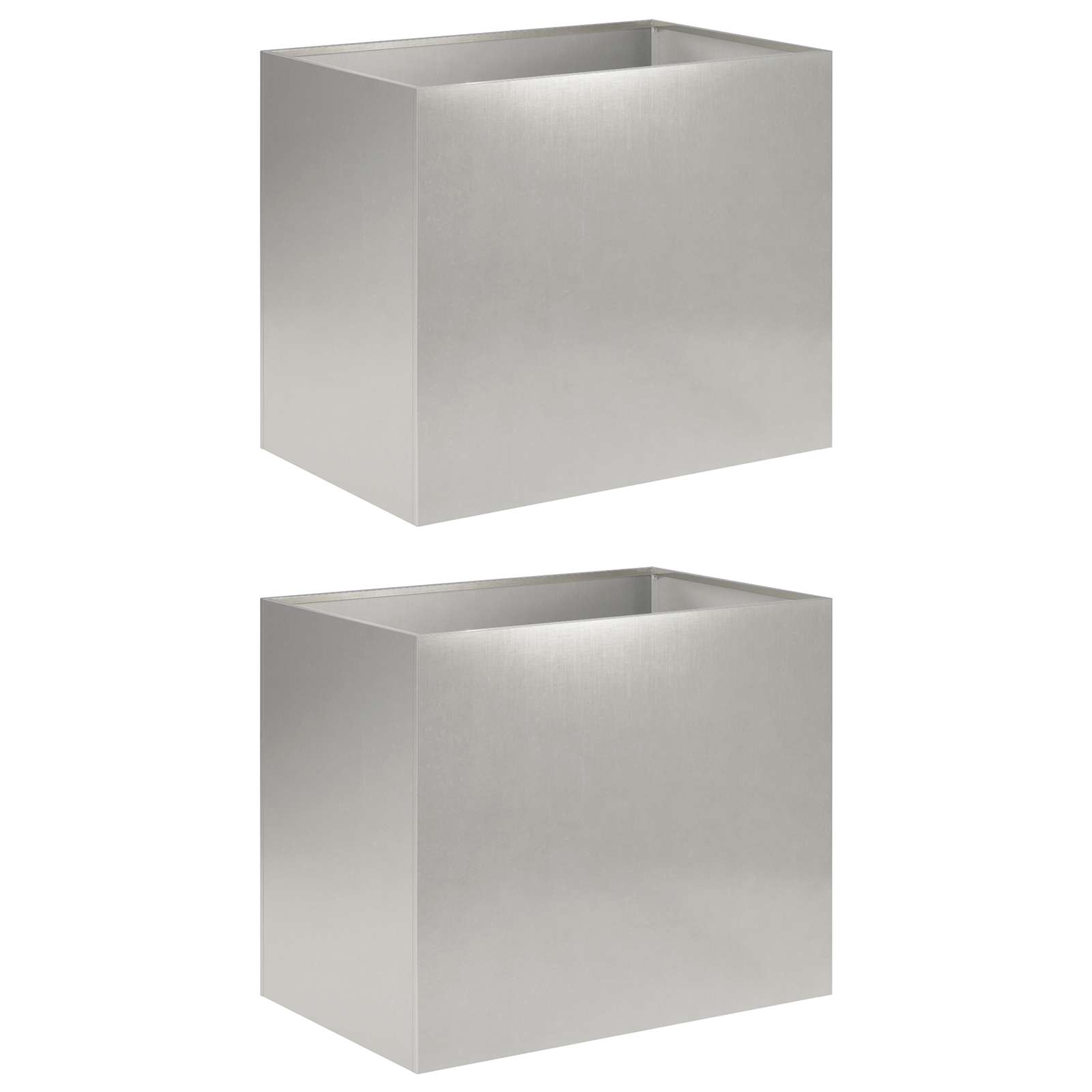 Plantenbak 2 st zilver 50 x 40 x 50 cm Roestvrij staal image 2