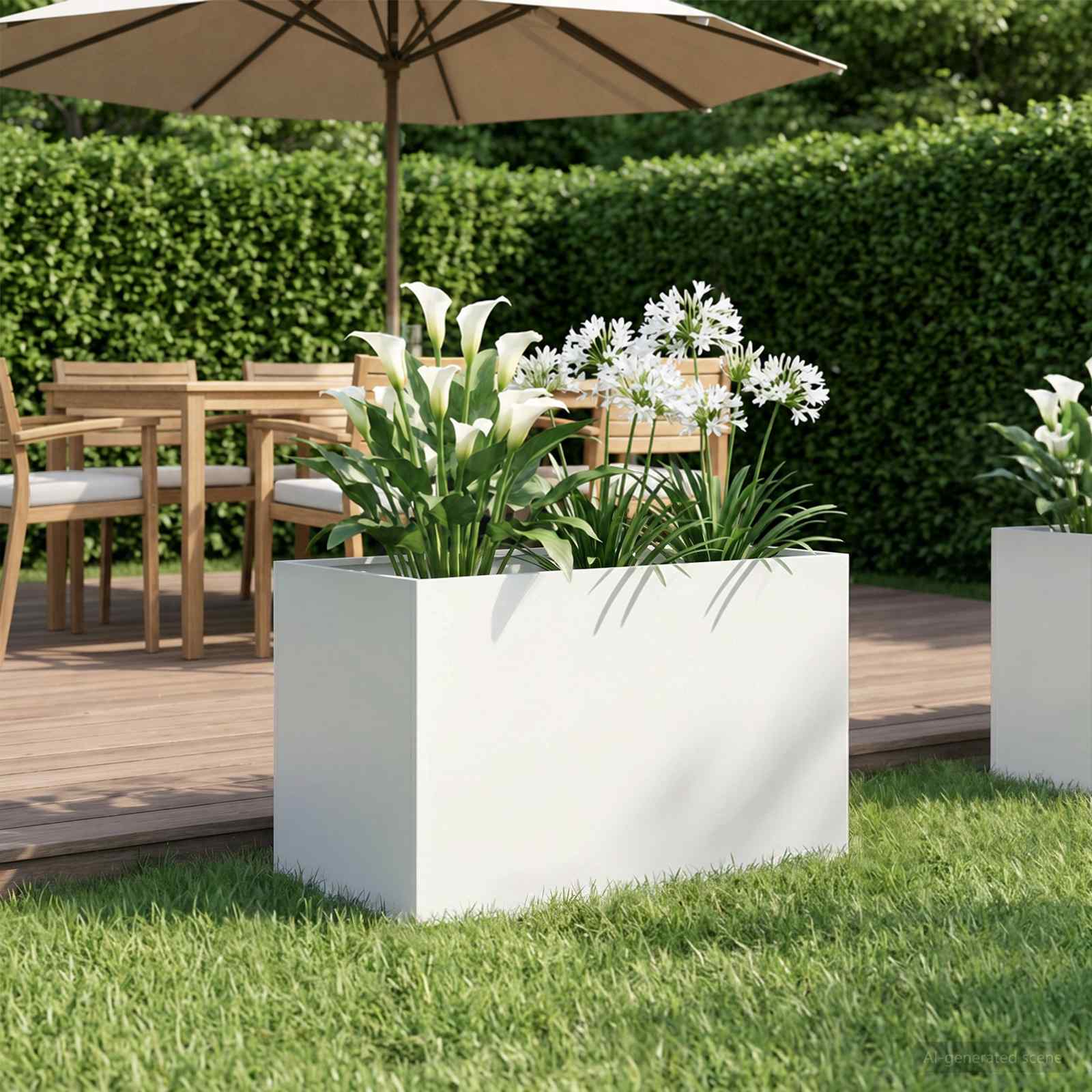 Plantenbak Wit 60 x 40 x 40 cm Koudgewalst staal image 1