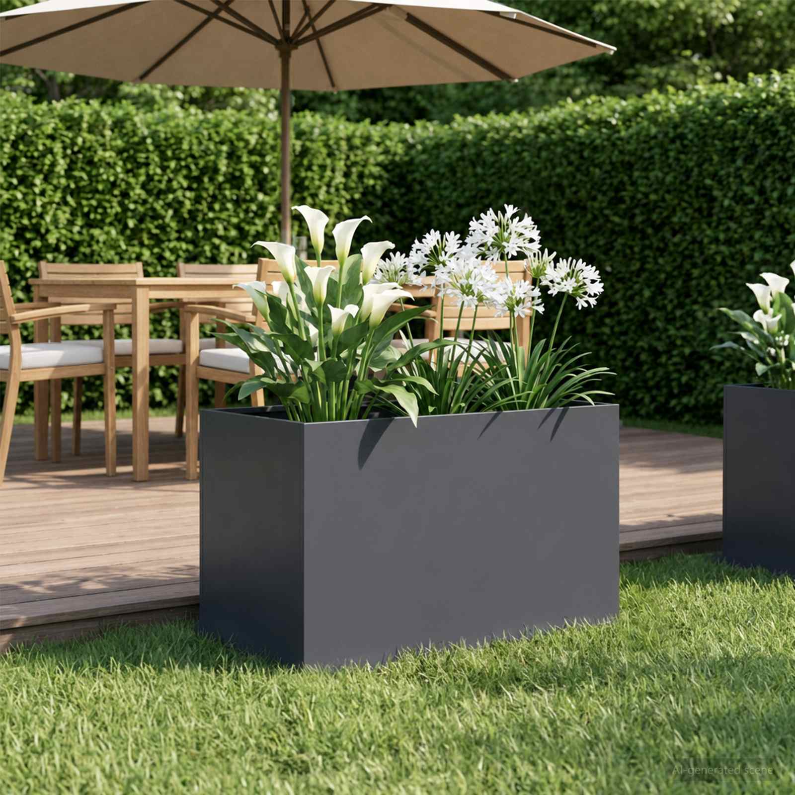 Plantenbak Antraciet 60 x 40 x 40 cm Koudgewalst staal image 1