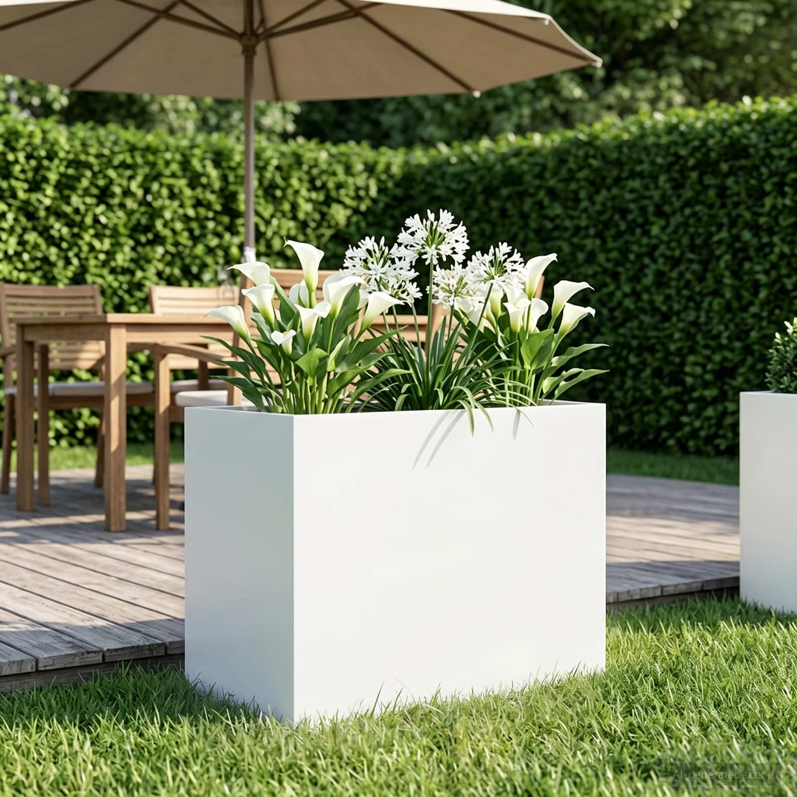 Plantenbak Wit 60 x 40 x 50 cm Koudgewalst staal – afbeelding 1
