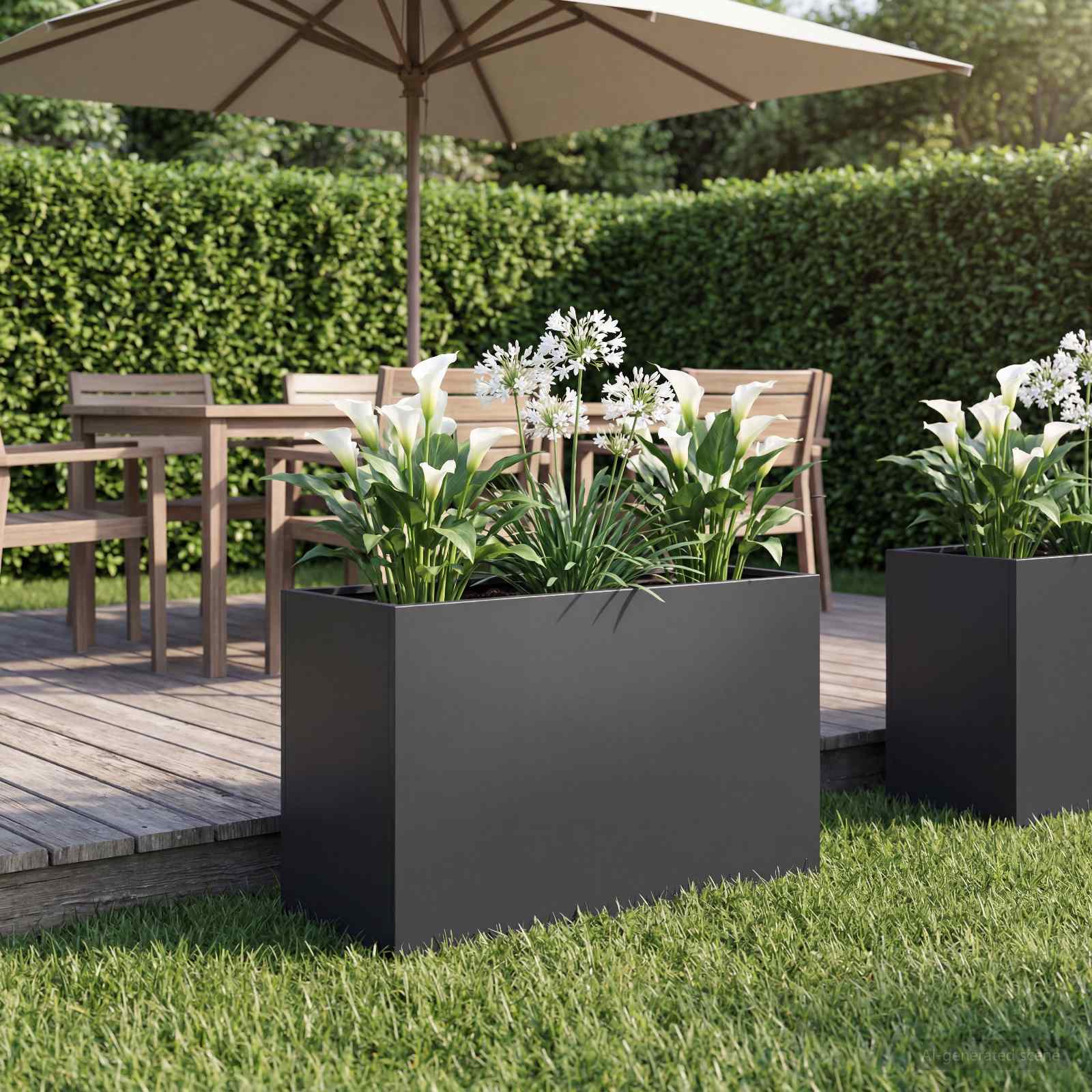 Plantenbak Zwart 80 x 40 x 50 cm Koudgewalst staal image 1
