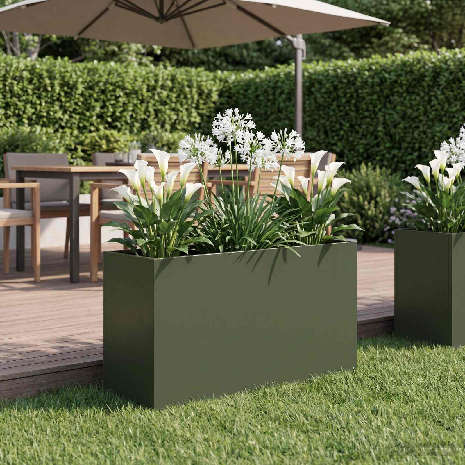 Plantenbak Olijfgroen 80 x 40 x 50 cm Koudgewalst staal image 1