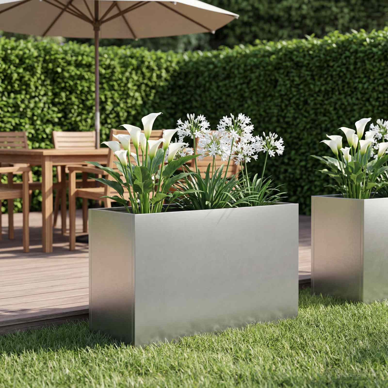 Plantenbak zilver 80 x 40 x 50 cm Roestvrij staal image 1