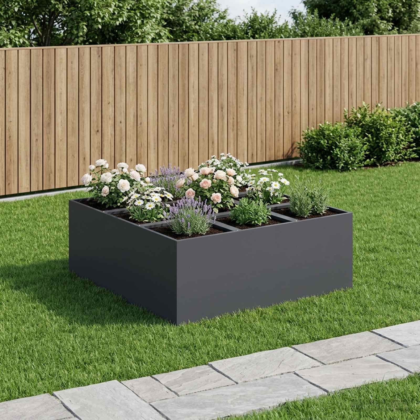 Plantenbak Antraciet 100 x 100 x 20 cm Koudgewalst staal image 1