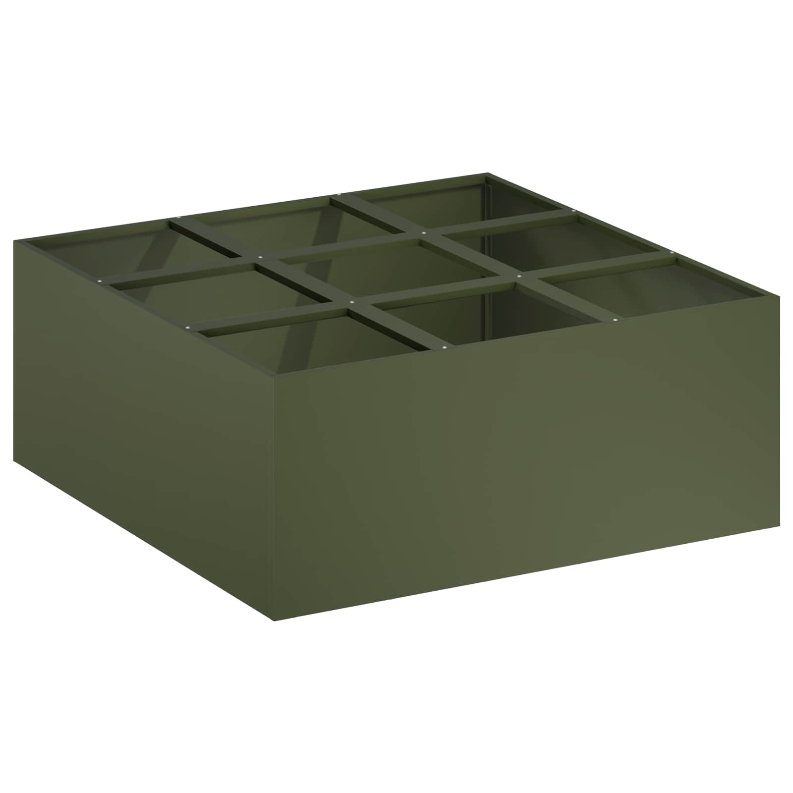 Plantenbak Olijfgroen 100 x 100 x 20 cm Koudgewalst staal image 2