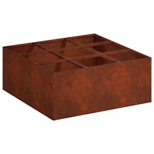 vidaXL Aia istutuspot Rooste 100 x 100 x 20 cm Ilmastikukindel teras