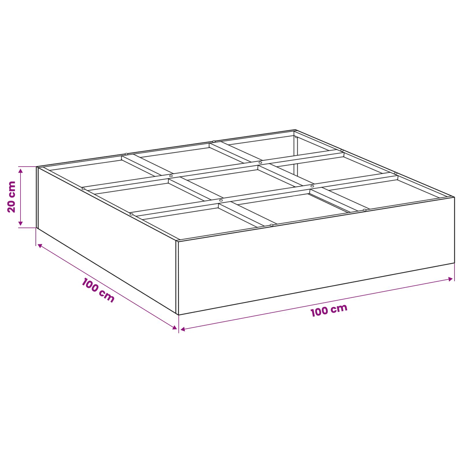 Plantenbak zilver 100 x 100 x 30 cm Gegalvaniseerd staal image 7