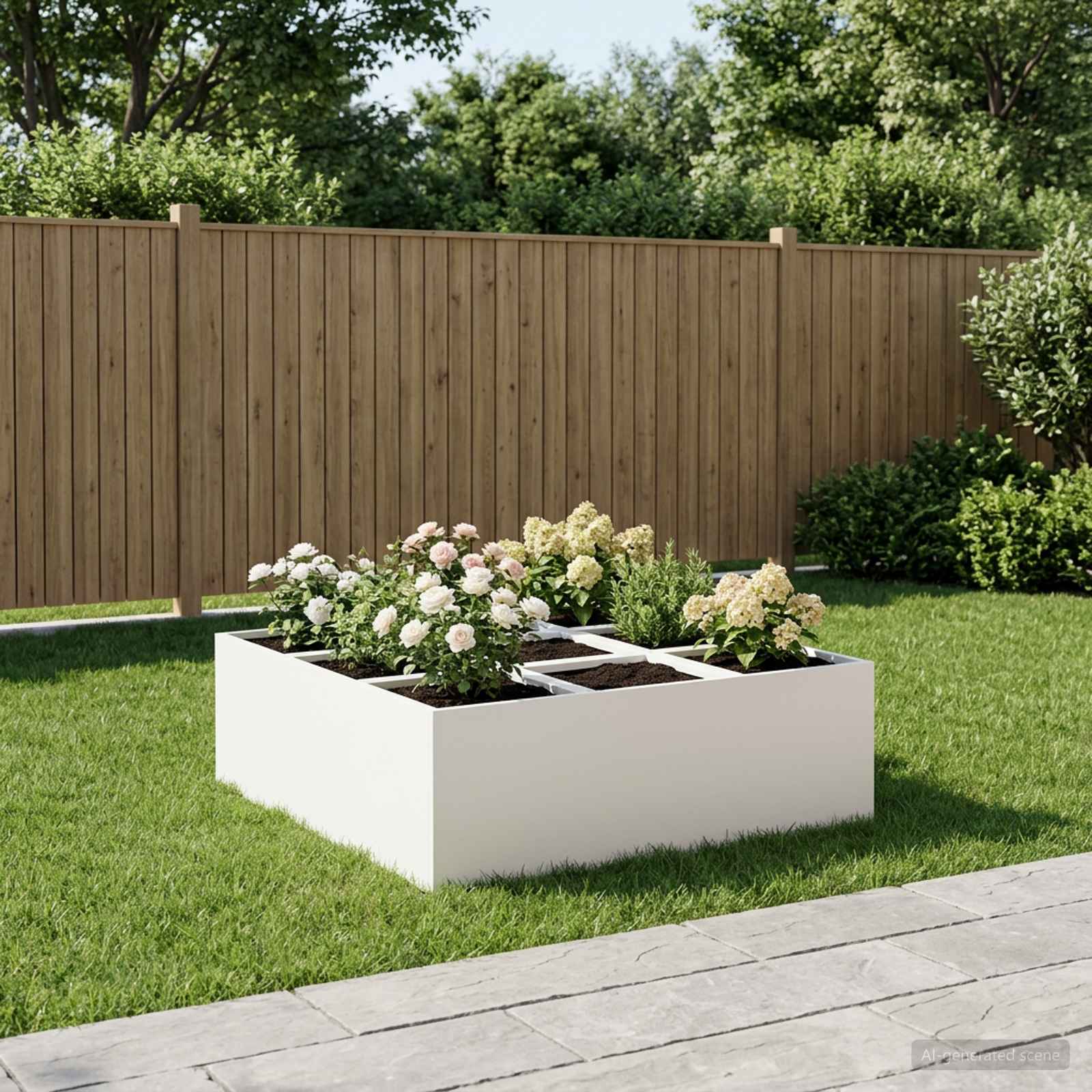 Plantenbak Wit 100 x 100 x 40 cm Koudgewalst staal image 1