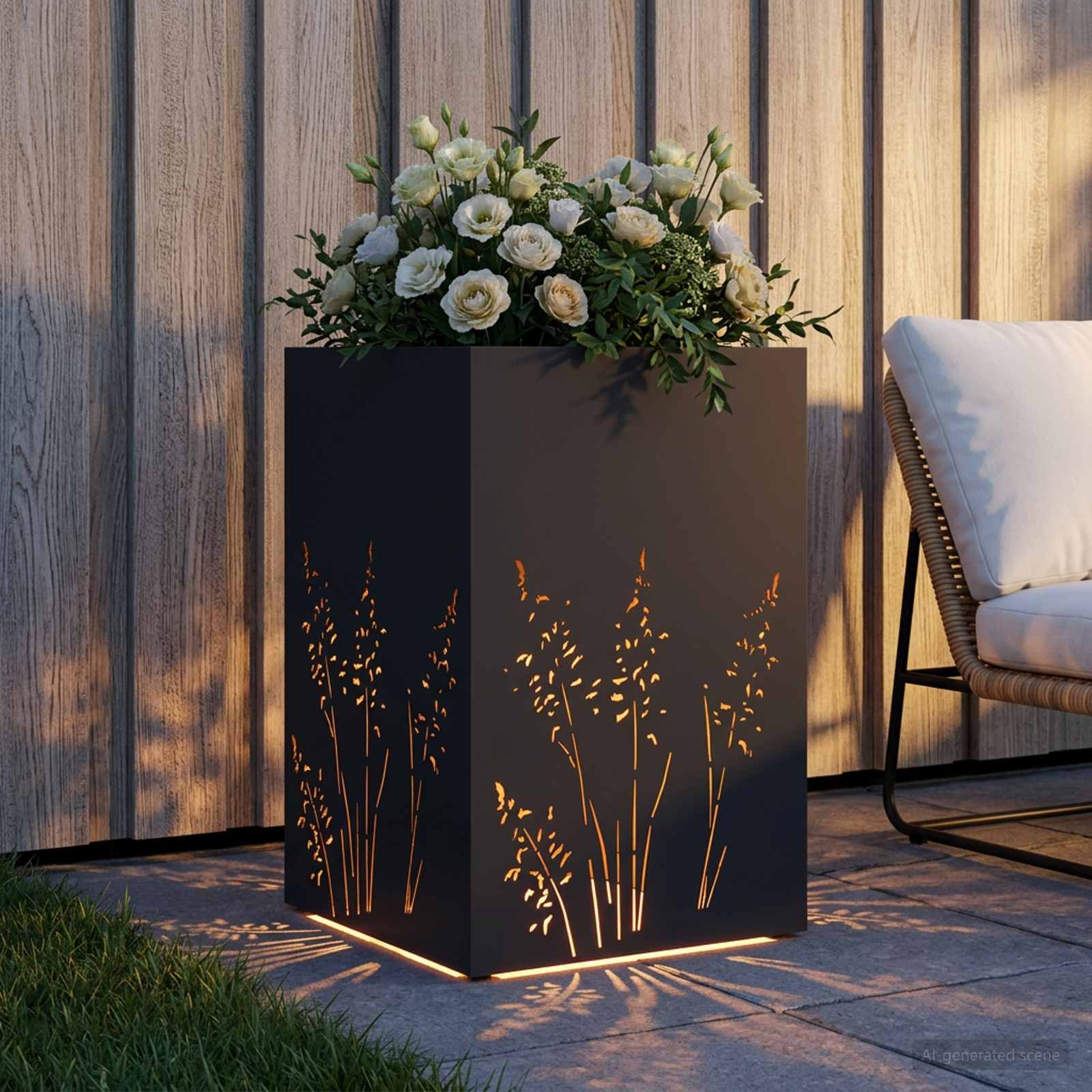 Plantenbak Zwart 50 x 50 x 75 cm Koudgewalst staal image 3