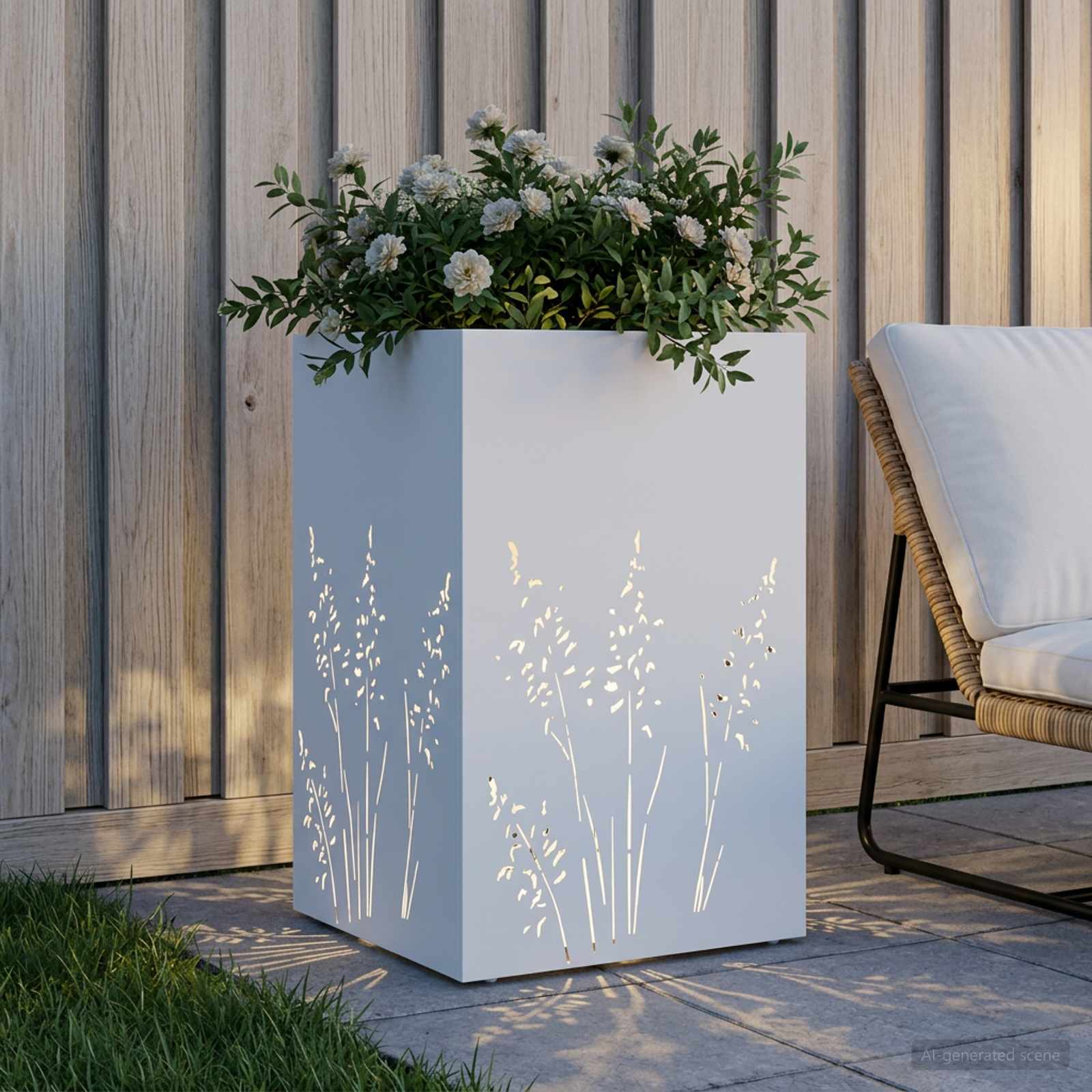 Plantenbak Wit 50 x 50 x 75 cm Koudgewalst staal image 3