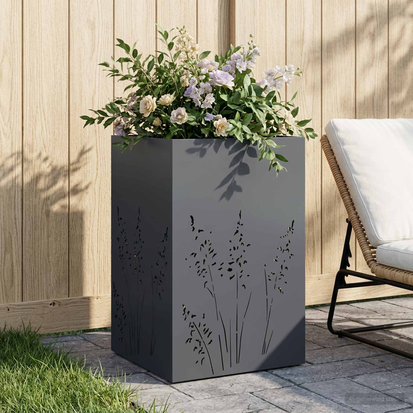 Plantenbak Antraciet 50 x 50 x 75 cm Koudgewalst staal image 1