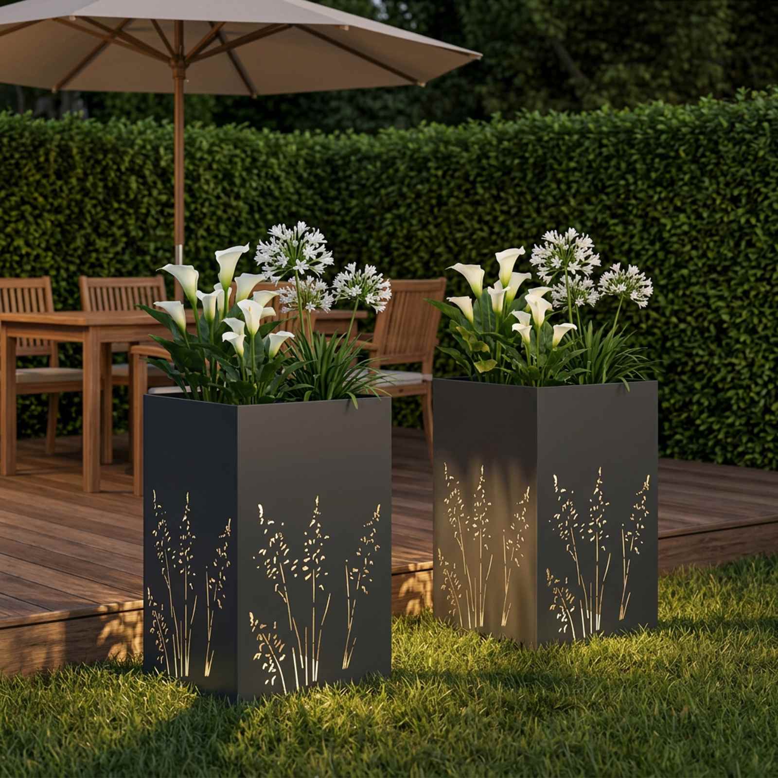 Plantenbak 2 st Antraciet 50 x 50 x 75 cm Koudgewalst staal image 3