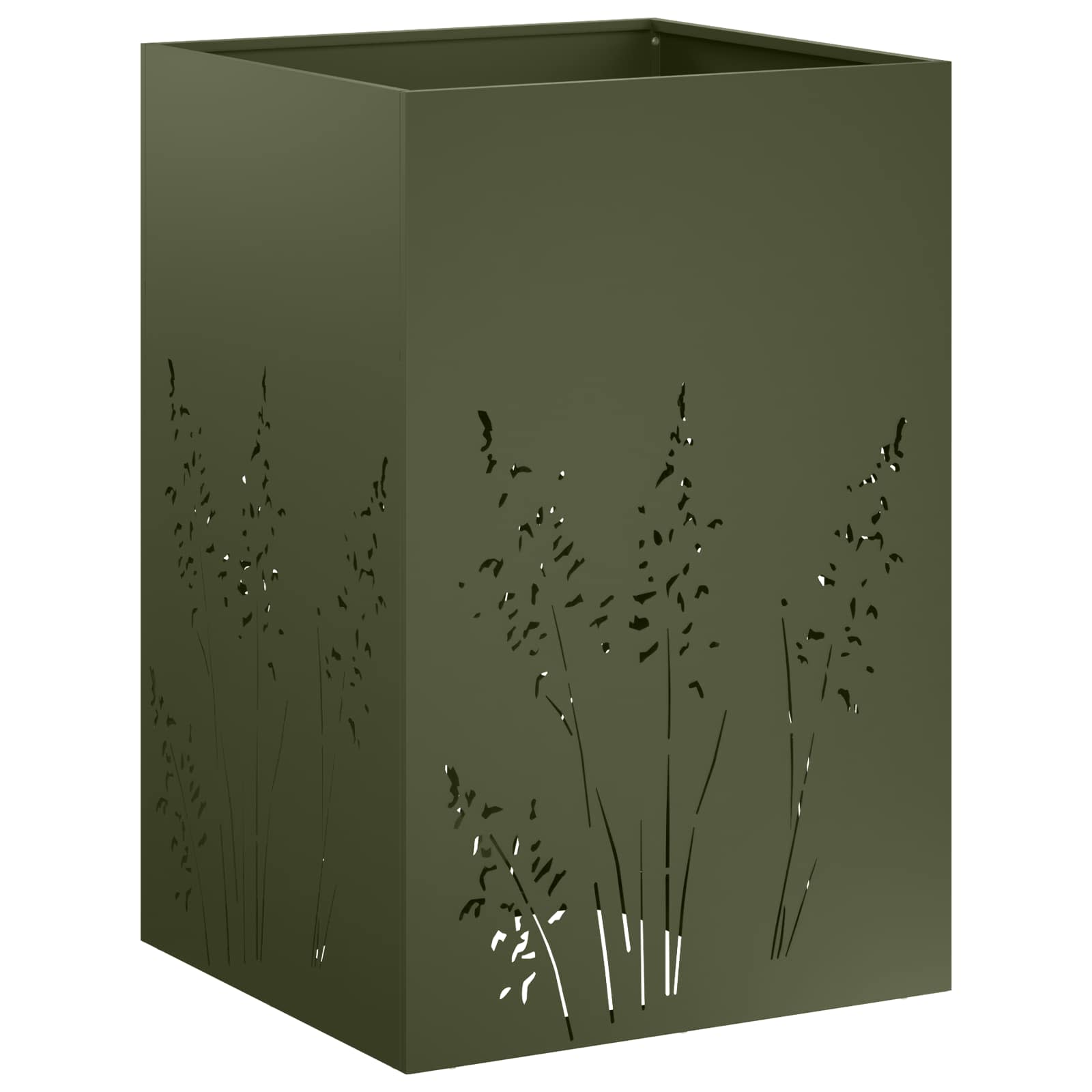 Plantenbak 2 st Olijfgroen 50 x 50 x 75 cm Koudgewalst staal image 4