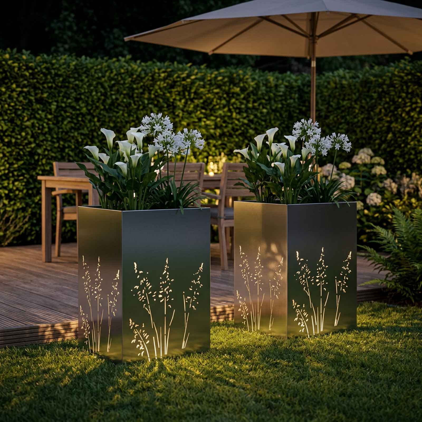 Plantenbak 2 st zilver 50 x 50 x 75 cm Roestvrij staal image 3