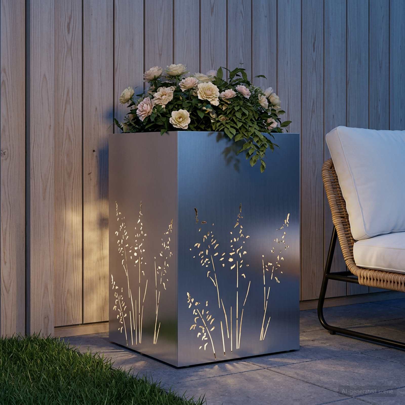 Plantenbak zilver 50 x 50 x 75 cm Gegalvaniseerd staal image 3