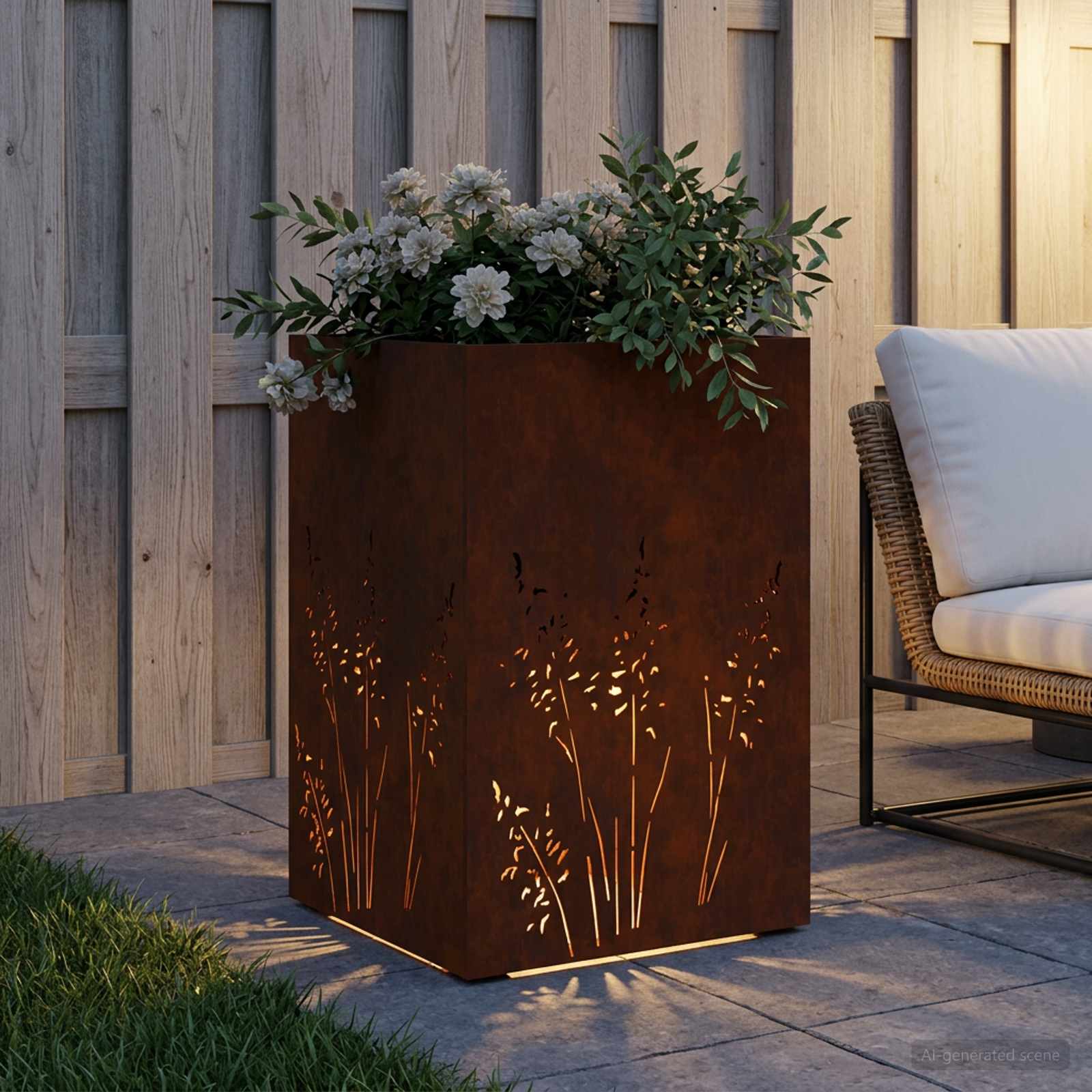 Plantenbak Roestkleurig 50 x 50 x 75 cm weervast staal image 3
