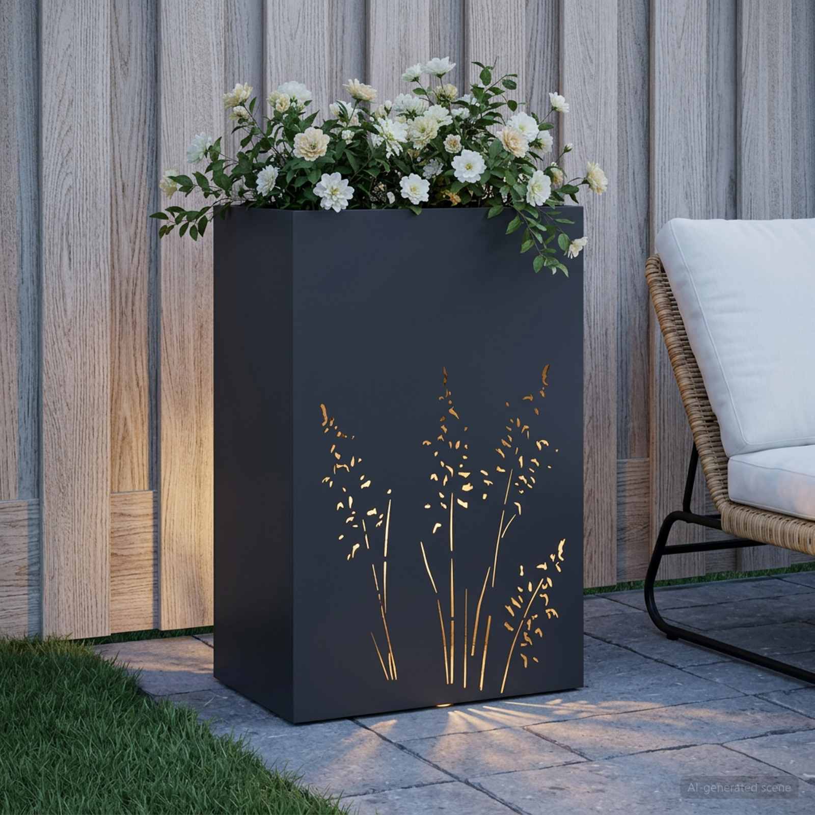 Plantenbak Zwart 50 x 30 x 75 cm Koudgewalst staal image 3