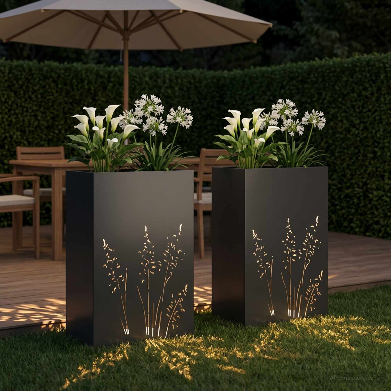 Plantenbak 2 st Zwart 50 x 30 x 75 cm Koudgewalst staal image 3