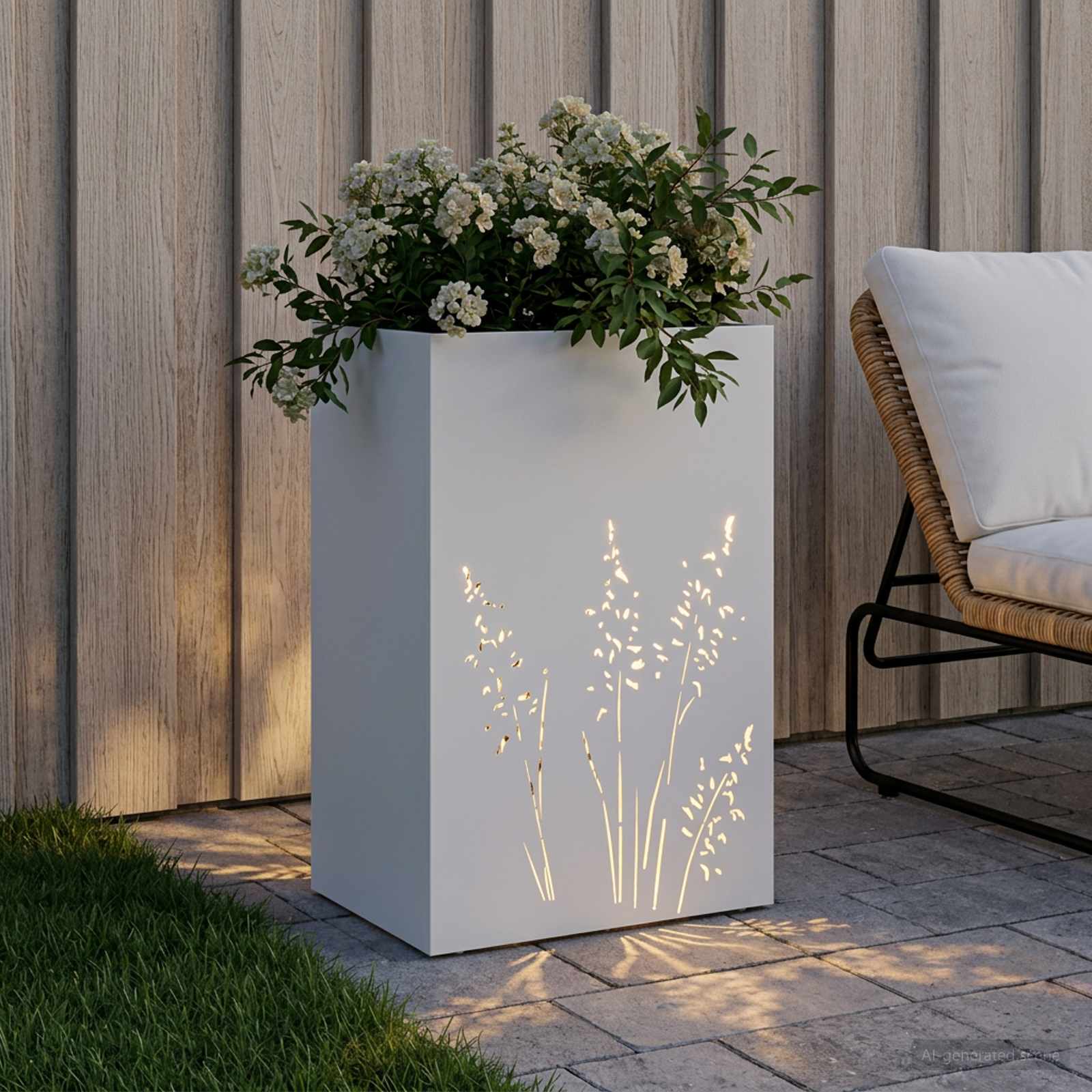 Plantenbak Wit 50 x 30 x 75 cm Koudgewalst staal image 3
