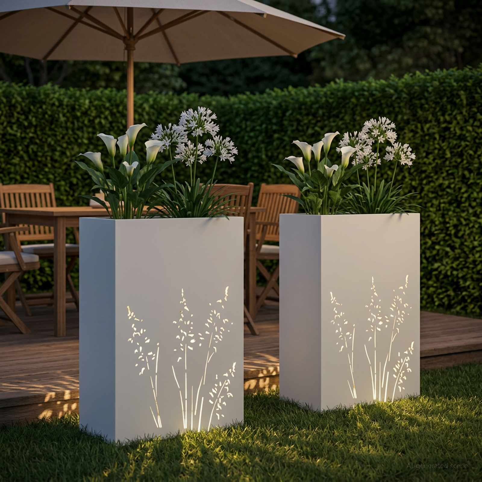 Plantenbak 2 st Wit 50 x 30 x 75 cm Koudgewalst staal image 3