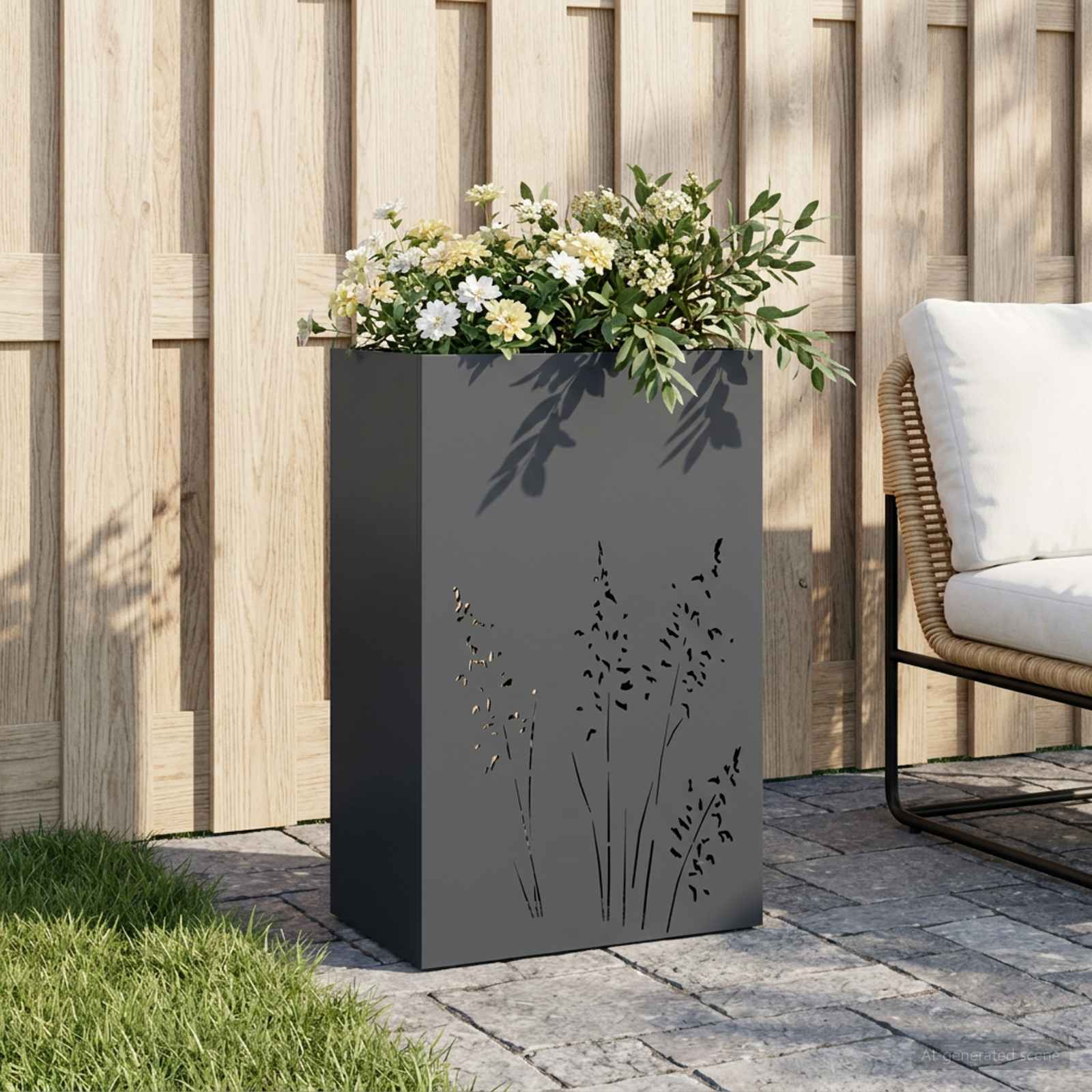 Plantenbak Antraciet 50 x 30 x 75 cm Koudgewalst staal image 1