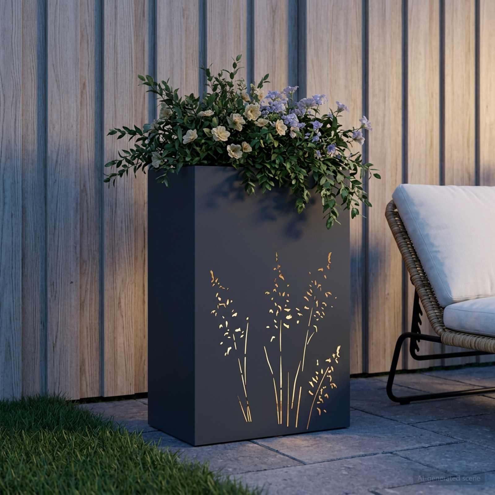 Plantenbak Antraciet 50 x 30 x 75 cm Koudgewalst staal image 3